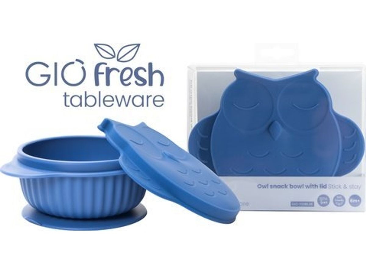 Innogio Innogio Silicone Skål Giofresh Ugle Med Låg Blå