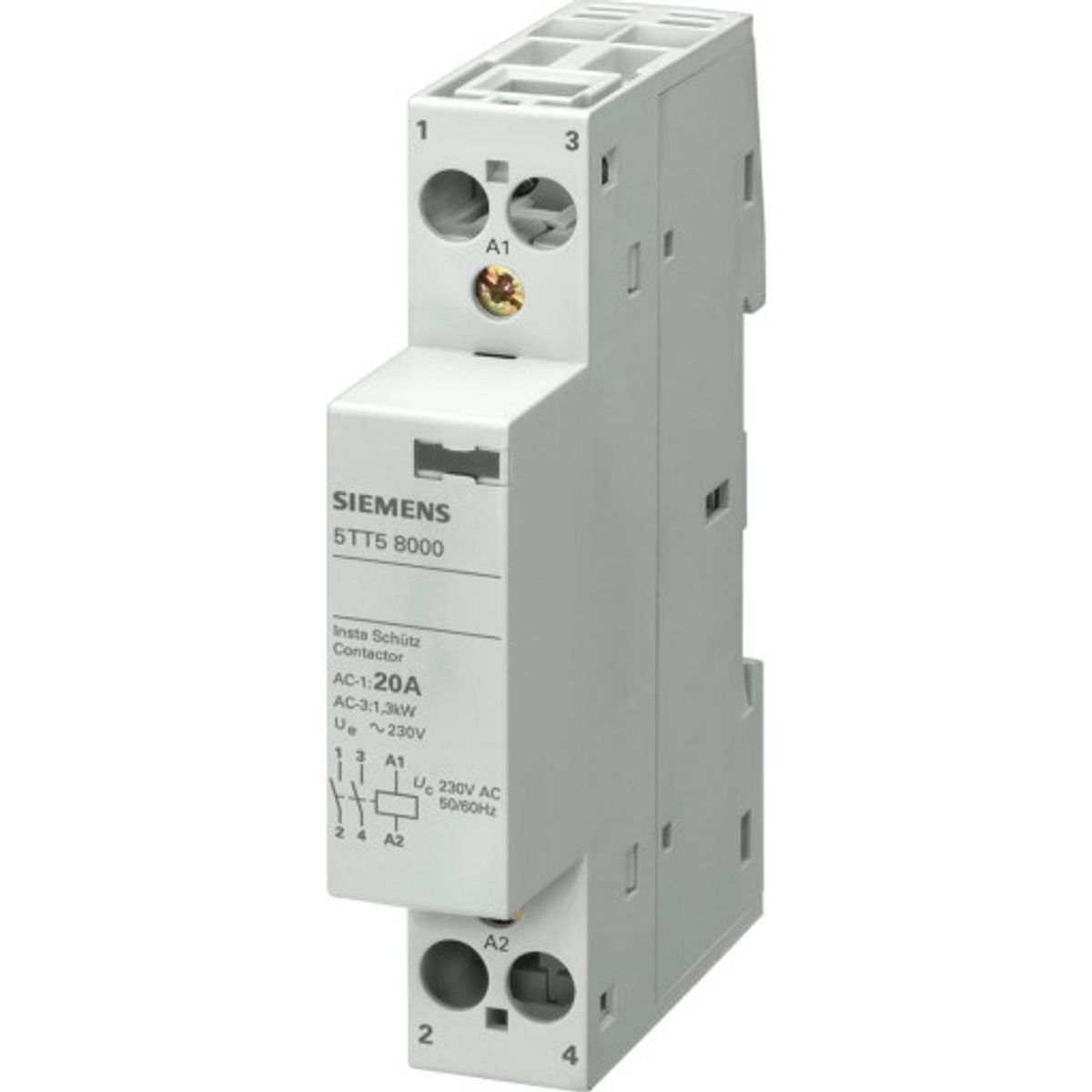 Insta Modulkontaktor 20A, 2 slutte, 230V, 1M, 5TT5800-0