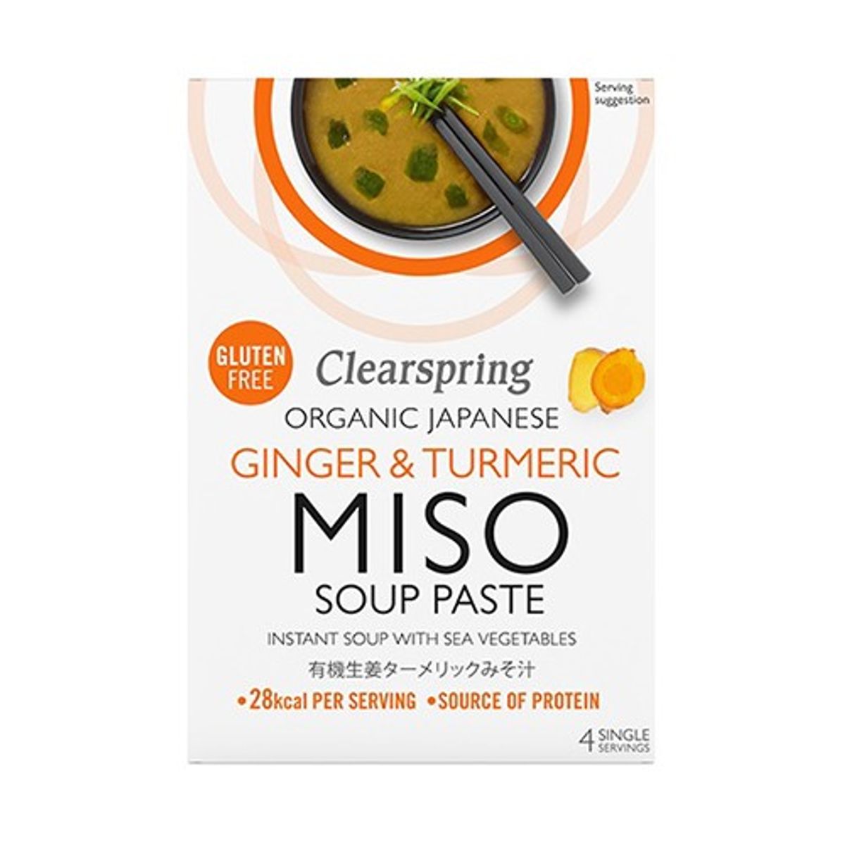 Instant Miso Soup Ingefær & Gurkemeje Økologisk - 60 gram - Clearspring