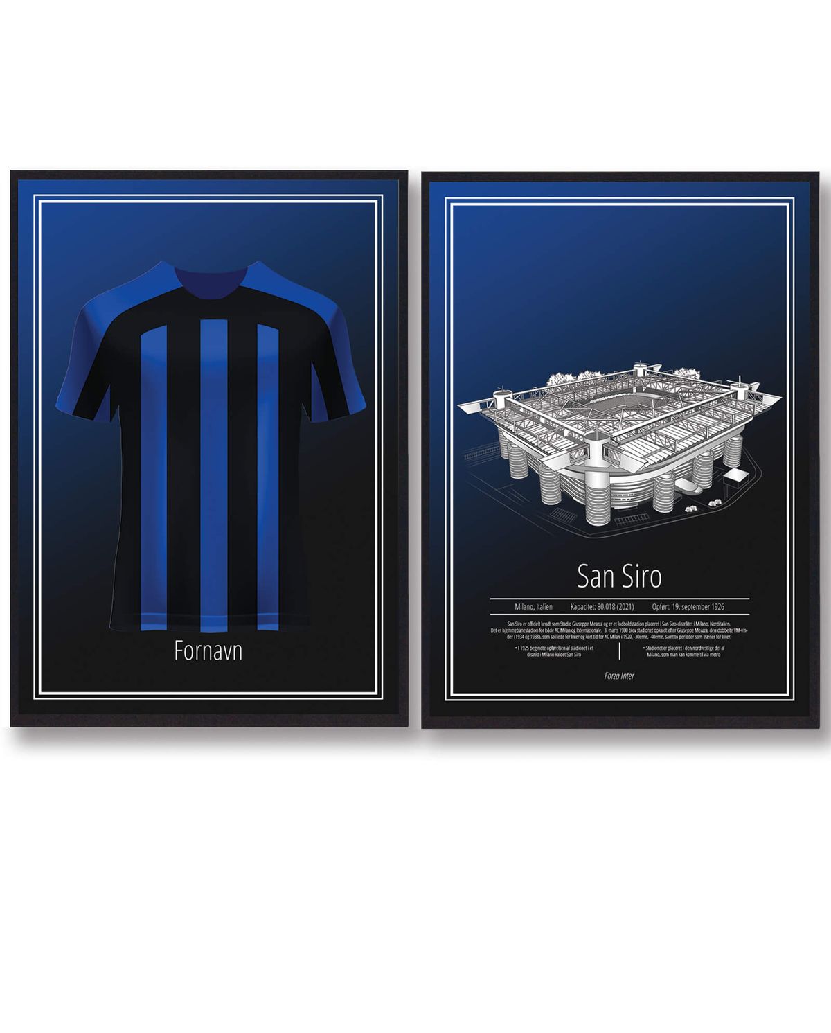 Inter Milan - Trøje og Stadion plakatsæt (Størrelse: L - 50x70cm (B2))