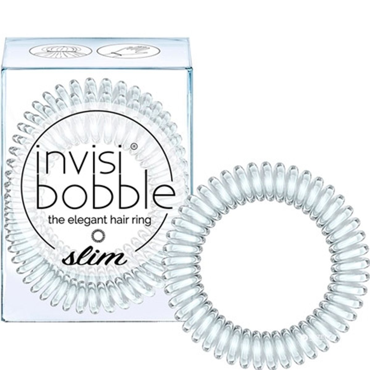 Invisibobble Slim Crystal Clear - 3 stk