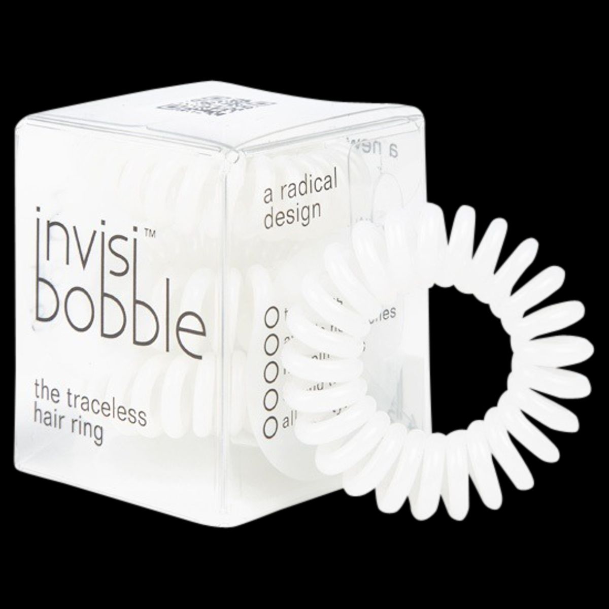 Invisibobble spiral hårelastikker 3 stk., Hvid