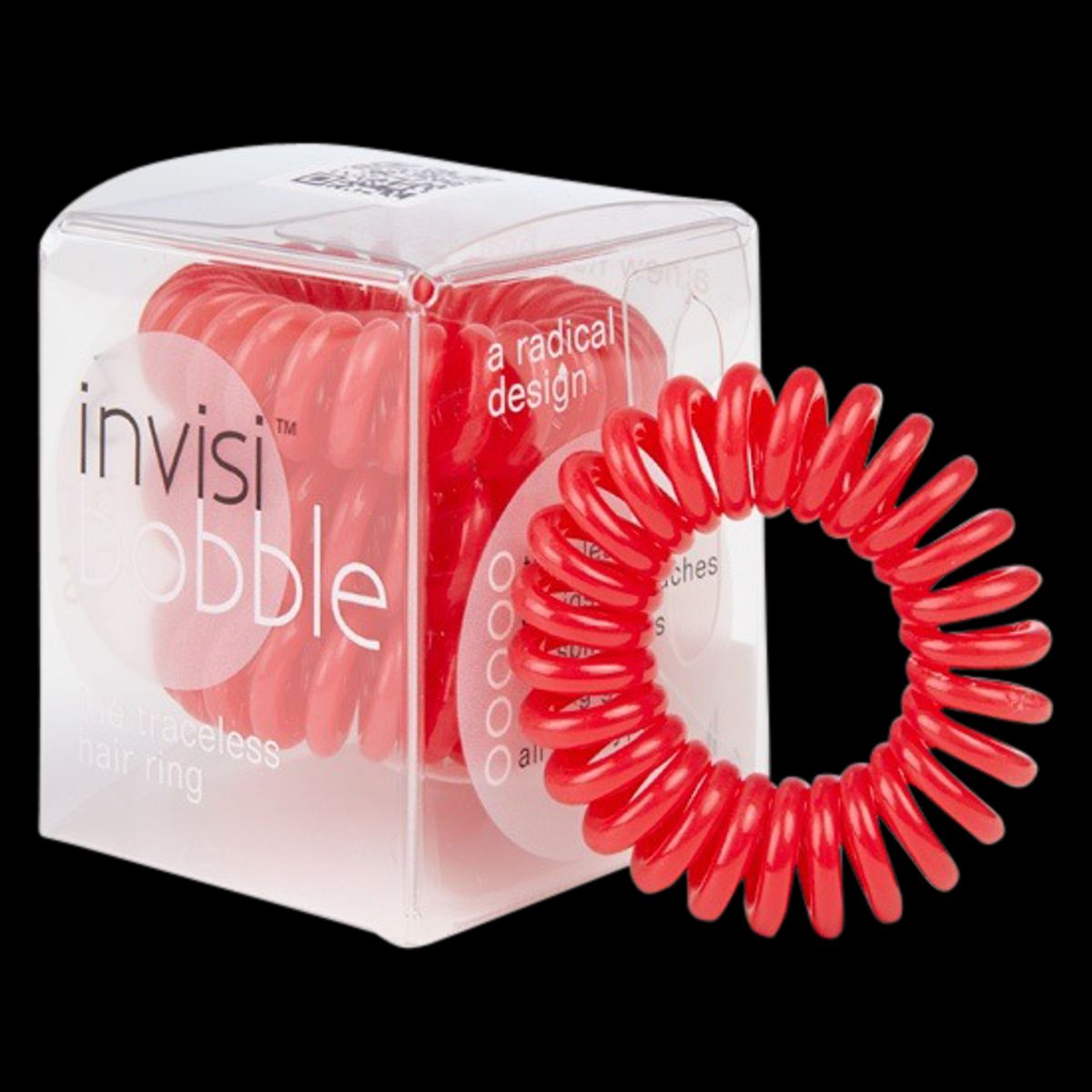 Invisibobble spiral hårelastikker 3 stk., Rød