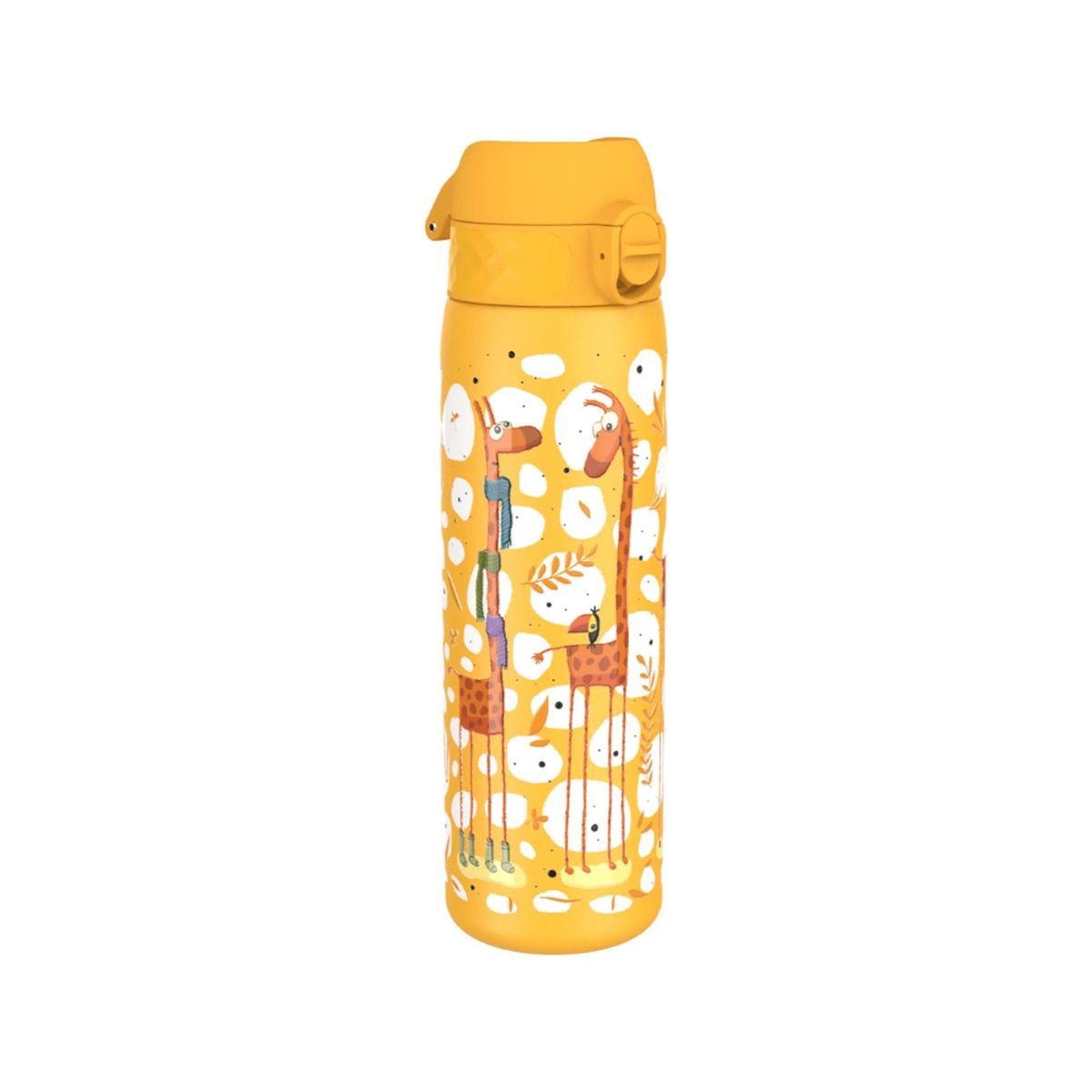 Ion8 Leak Proof Slim Water Bottle, Stainless Steel, Giraffes, 600Ml, I8ss600pygiraf