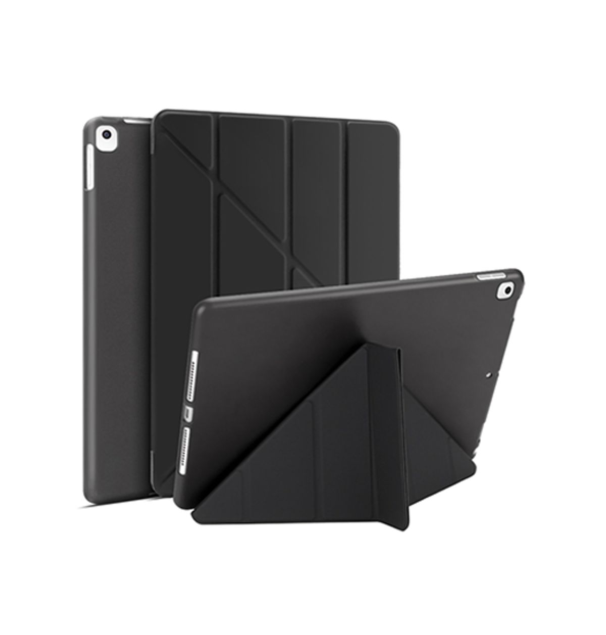 iPad 10.2" 7/8/9 (2019/2020/2021) Orgami Trifold Læder Cover M. Stander - Sort