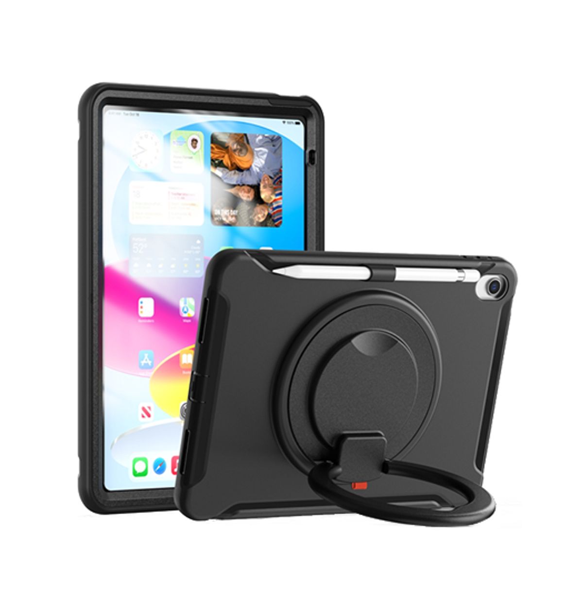 iPad 10.9" 2022 (10th gen) - DeLX&trade; Robust Stødsikkert Cover m. Kickstand - Sort