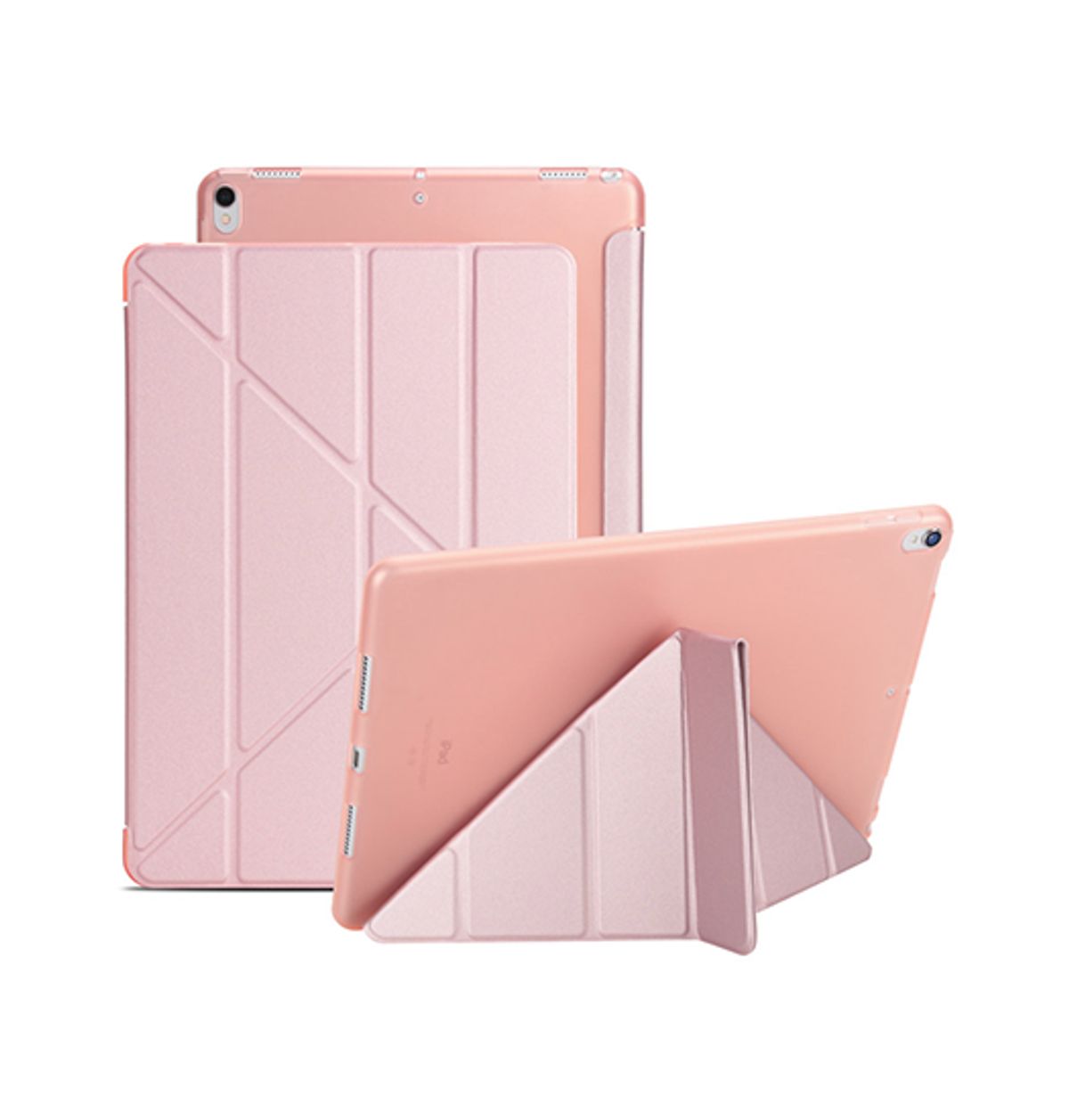 iPad 10.9" 2022 (10th gen) - Orgami Trifold Læder Cover M. Stander - Pink