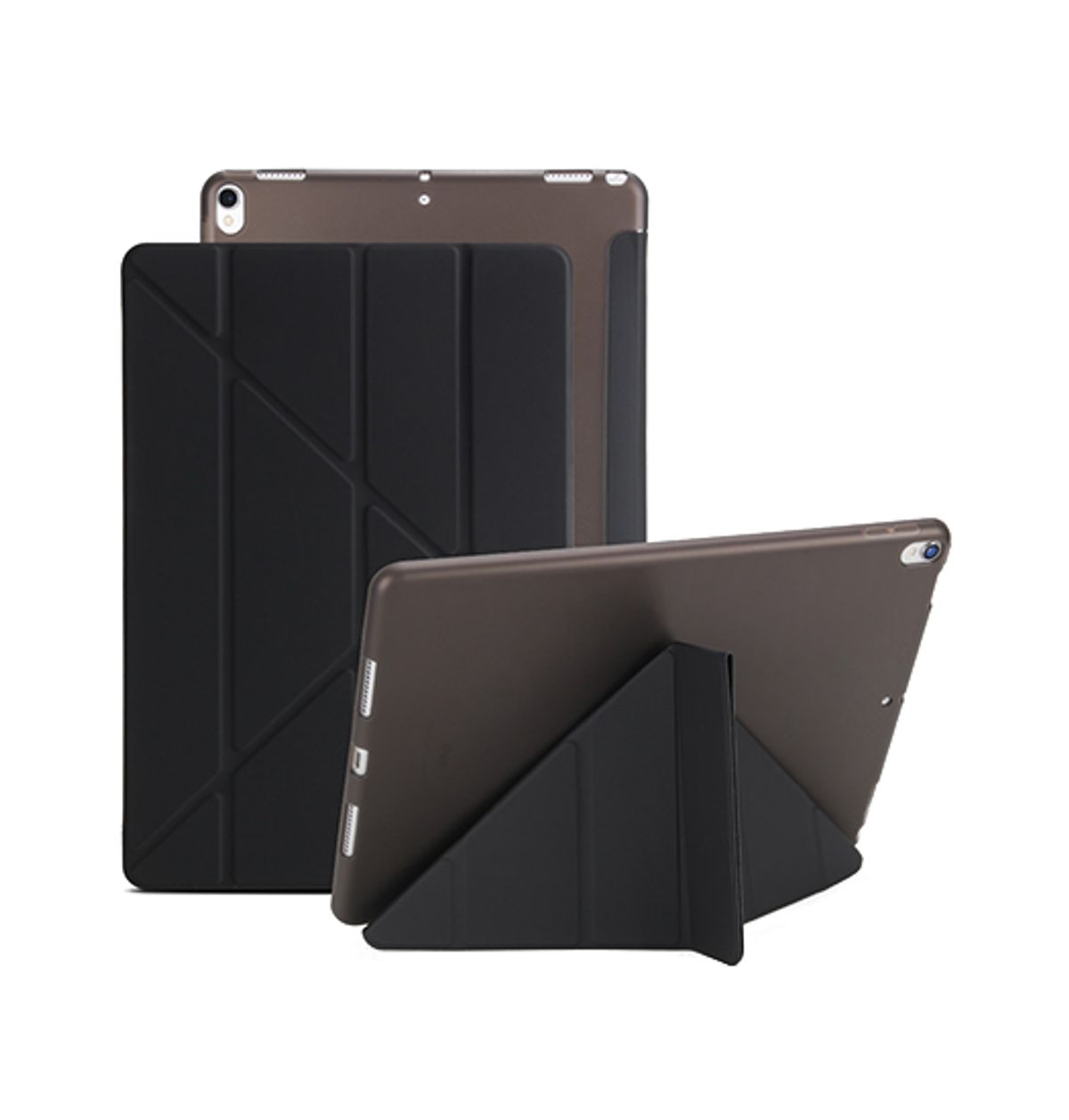 iPad 10.9" 2022 (10th gen) - Orgami Trifold Læder Cover M. Stander - Sort