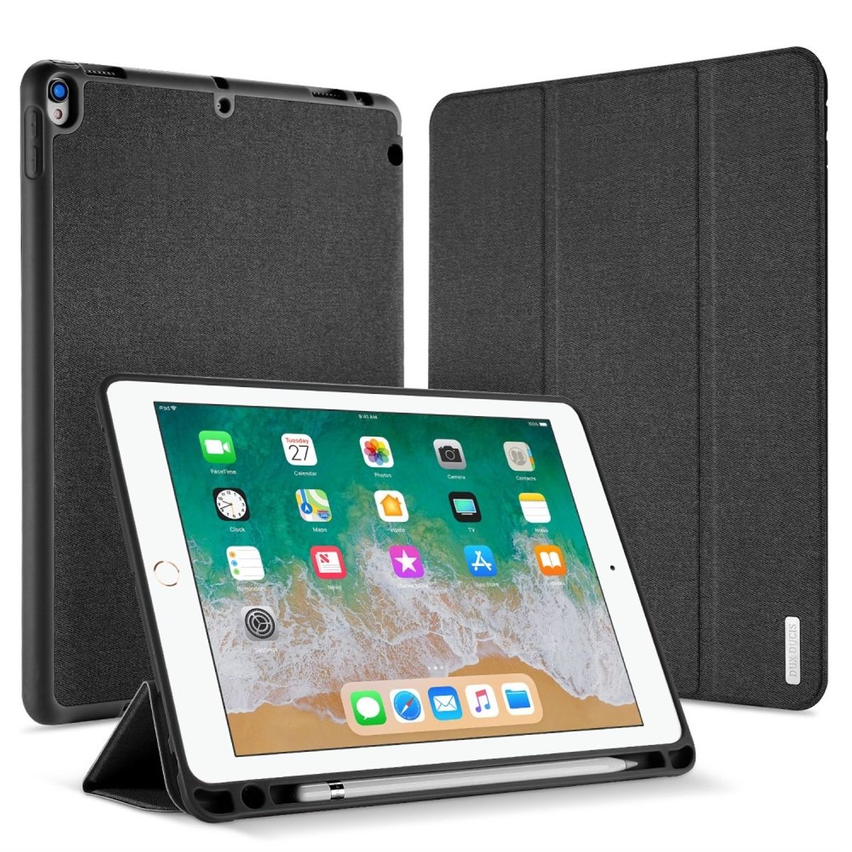 iPad Air 10.5 (2019) / Pro 10.5 - DUX DUCIS Domo Series Tri-Fold Smart cover - Sort