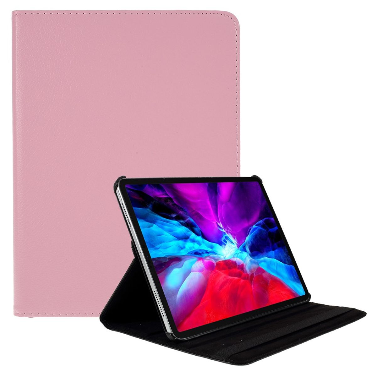 iPad Air 13 (2024) / iPad Pro 12.9 (2022/2021/2020/2018) - Læder cover 360 grader roterbart - Pink