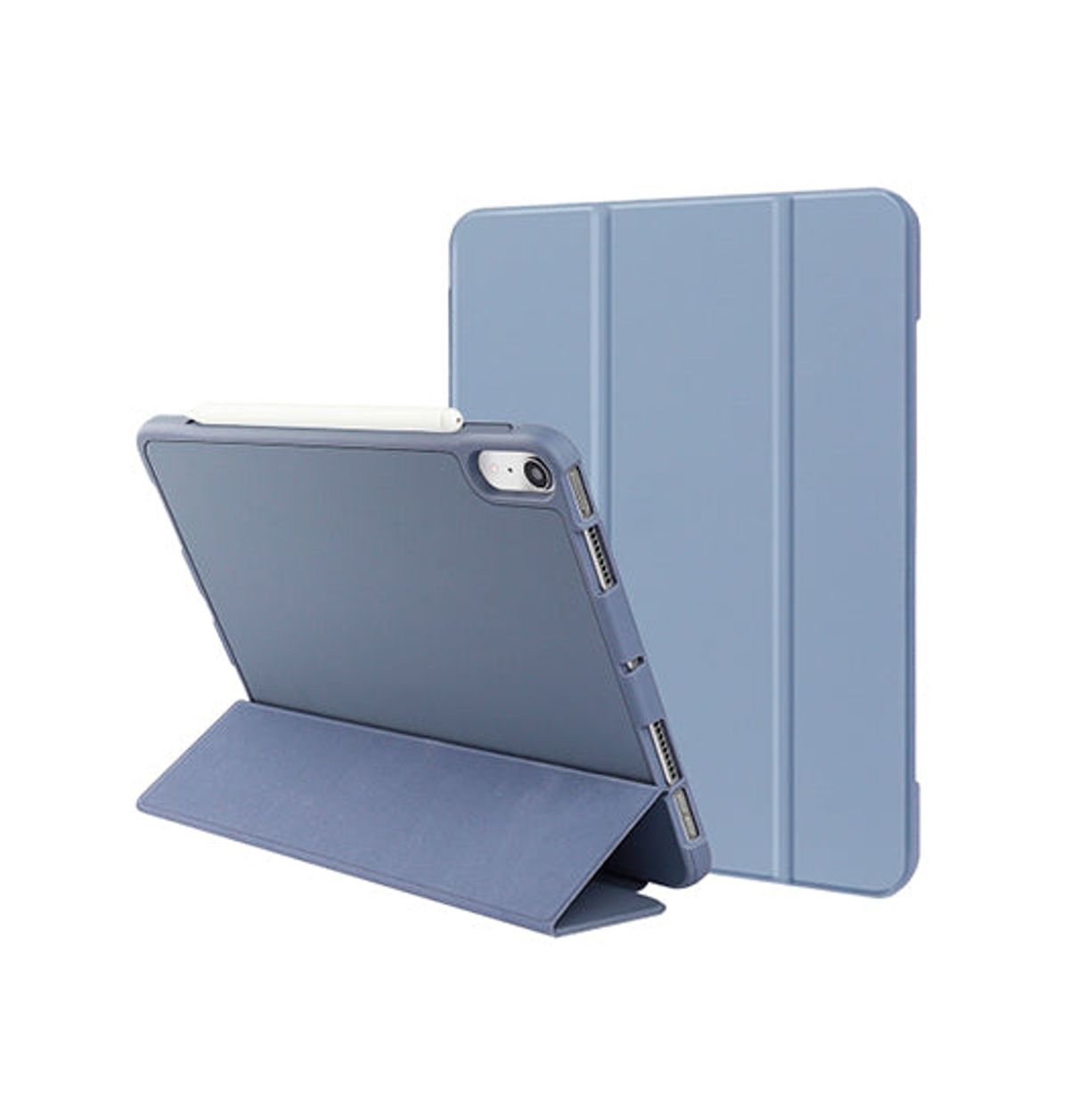 iPad Mini (2021/2024) - LUX&trade; Smart Trifold Silikone Cover - Navy/Lilla