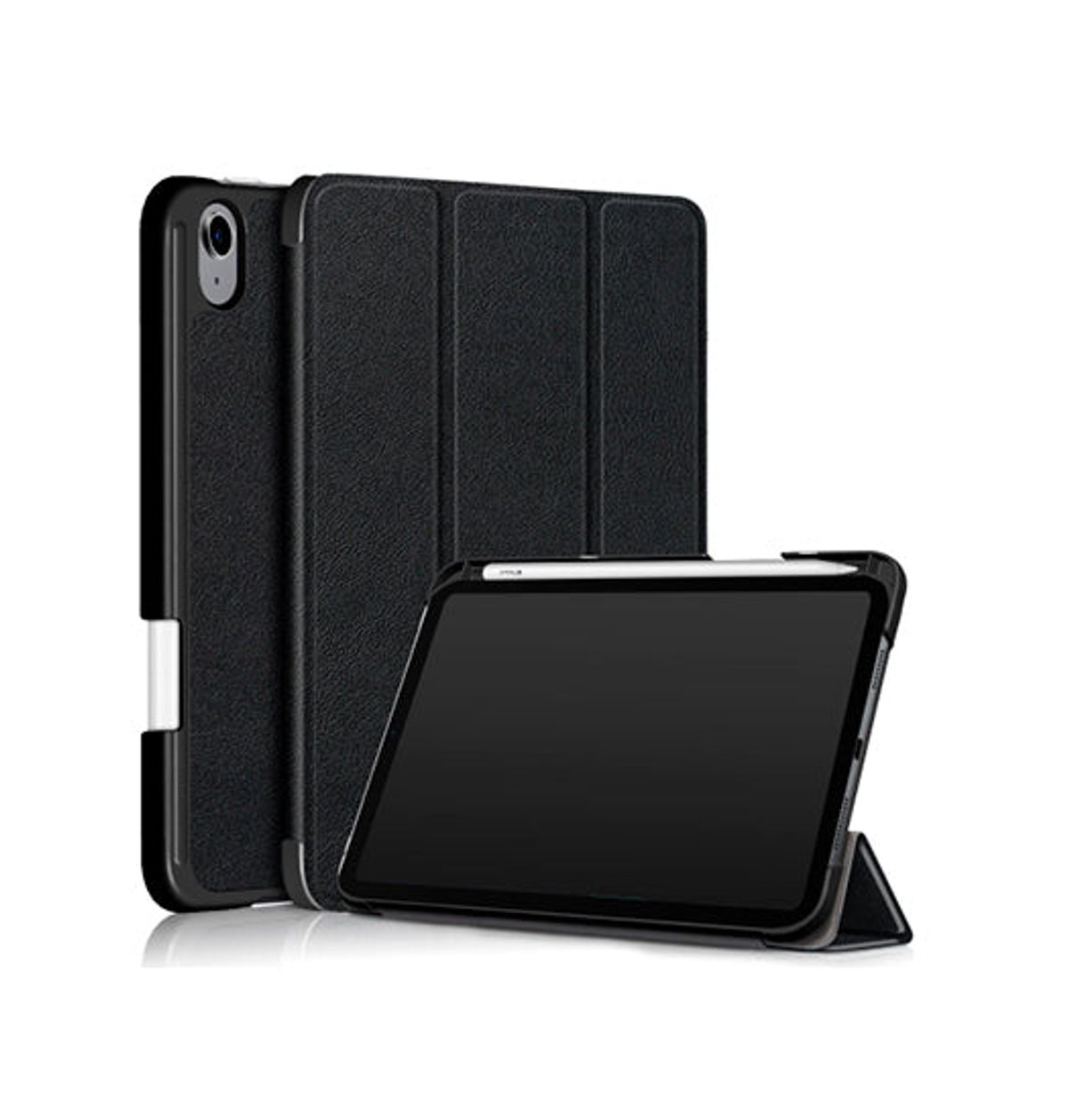 iPad Mini (2021/2024) - NX Design&trade; Smart Trifold Læder Cover - Sort