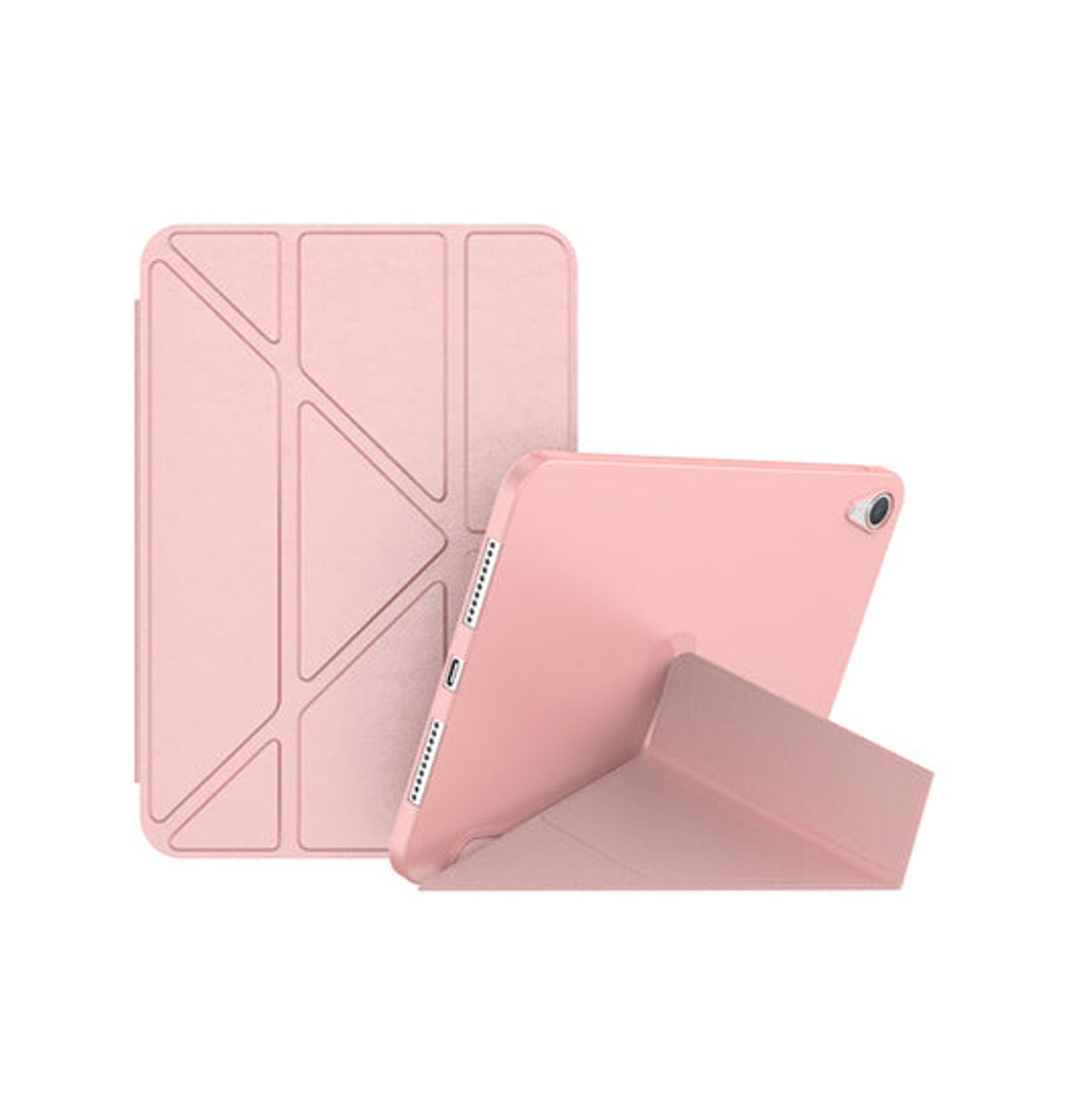 iPad Mini (2021/2024) - Orgami Trifold Læder Cover M. Stander - Rose/Lyserød