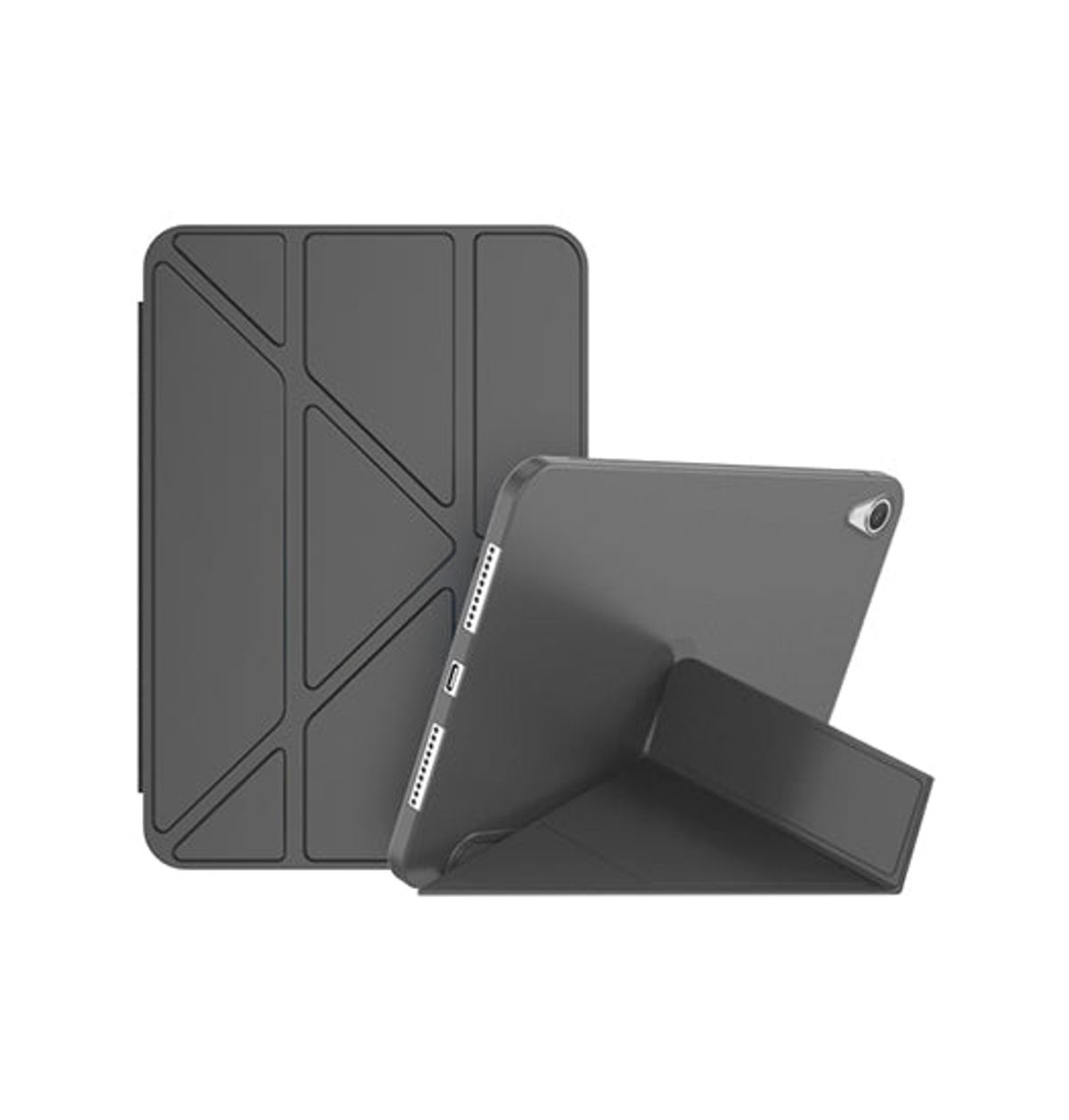 iPad Mini (2021/2024) - Orgami Trifold Læder Cover M. Stander - Sort