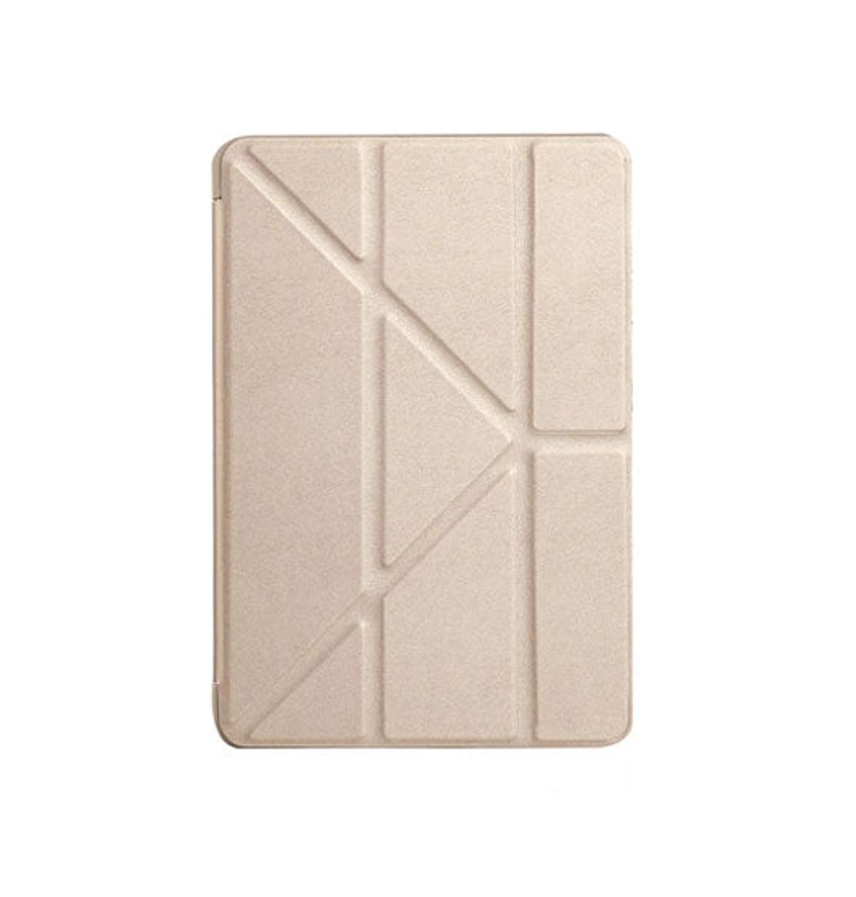 iPad Mini 4/5 - Orgami Trifold Læder Cover M. Stander - Guld