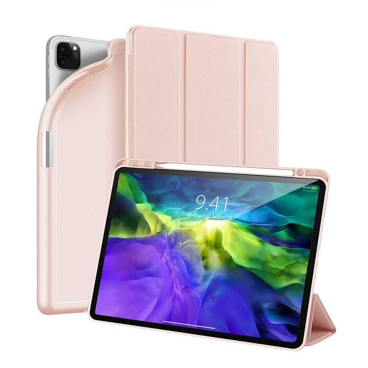 iPad Pro 11 (2021/2020/2018) - DUX DUCIS OSOM Tri-Fold læder cover - Pink