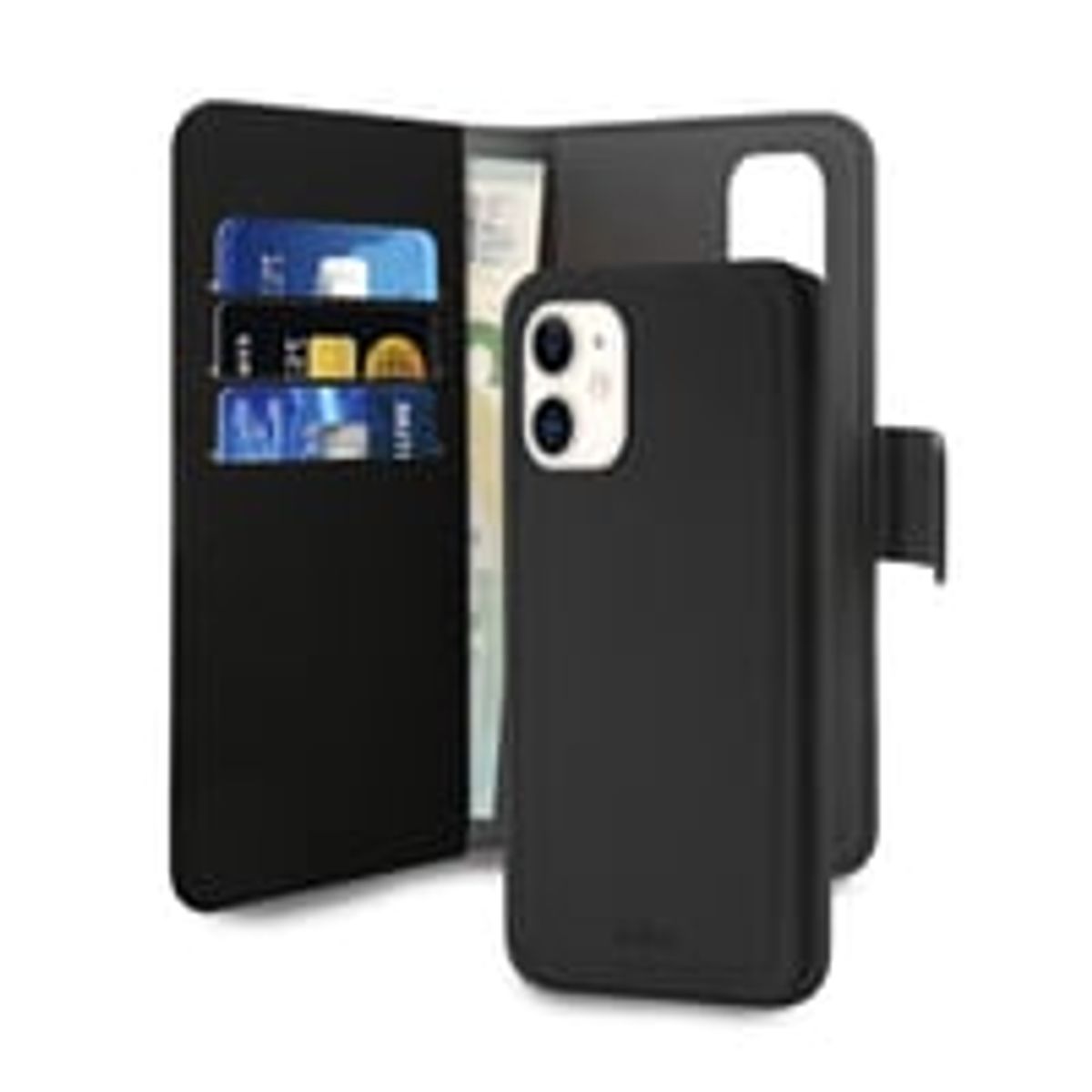 iPhone 11, EcoLeather Wallet Detachable, black