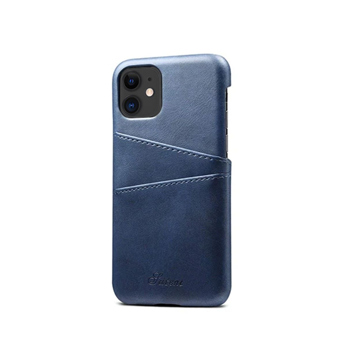 iPhone 11 - NX Design Læder Cover M. Kortholder - Blå