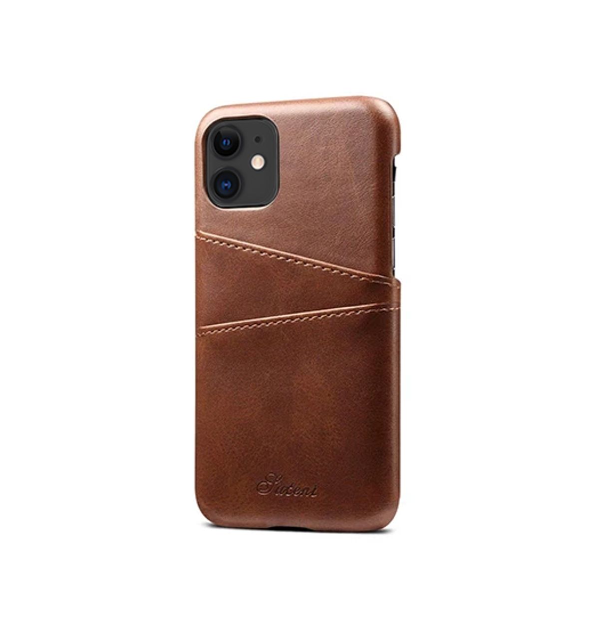 iPhone 11 - NX Design Læder Cover M. Kortholder - Brun