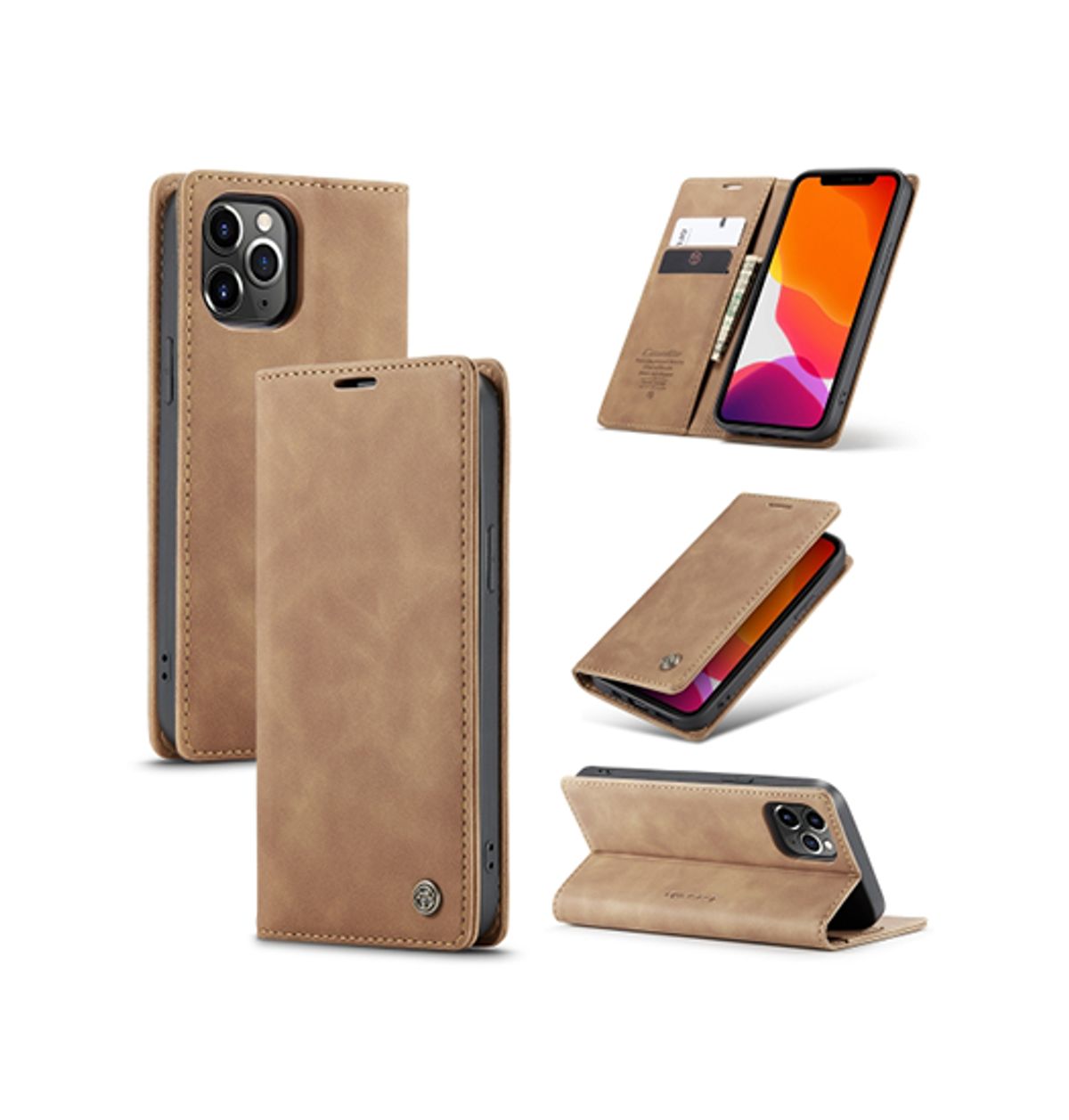 iPhone 11 Pro - CaseMe&trade; Noble Læder Etui / Pung - Brun