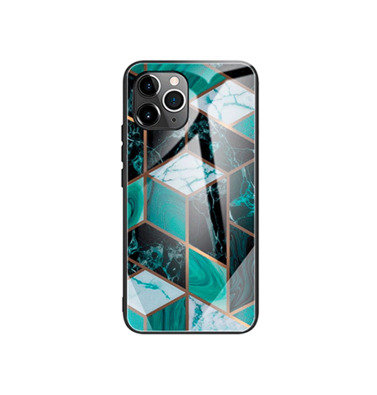 iPhone 11 Pro - DELUXE&trade; Marble Cover M. Glas Bagside - Emerald