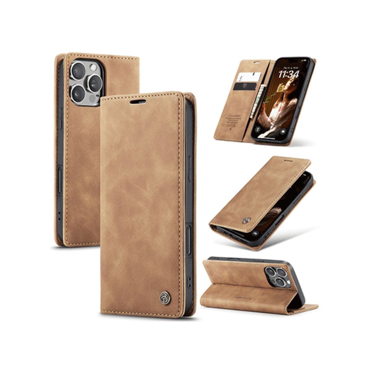 iPhone 11 Pro Max - CaseMe&trade; Noble Læder Etui / Pung - Brun