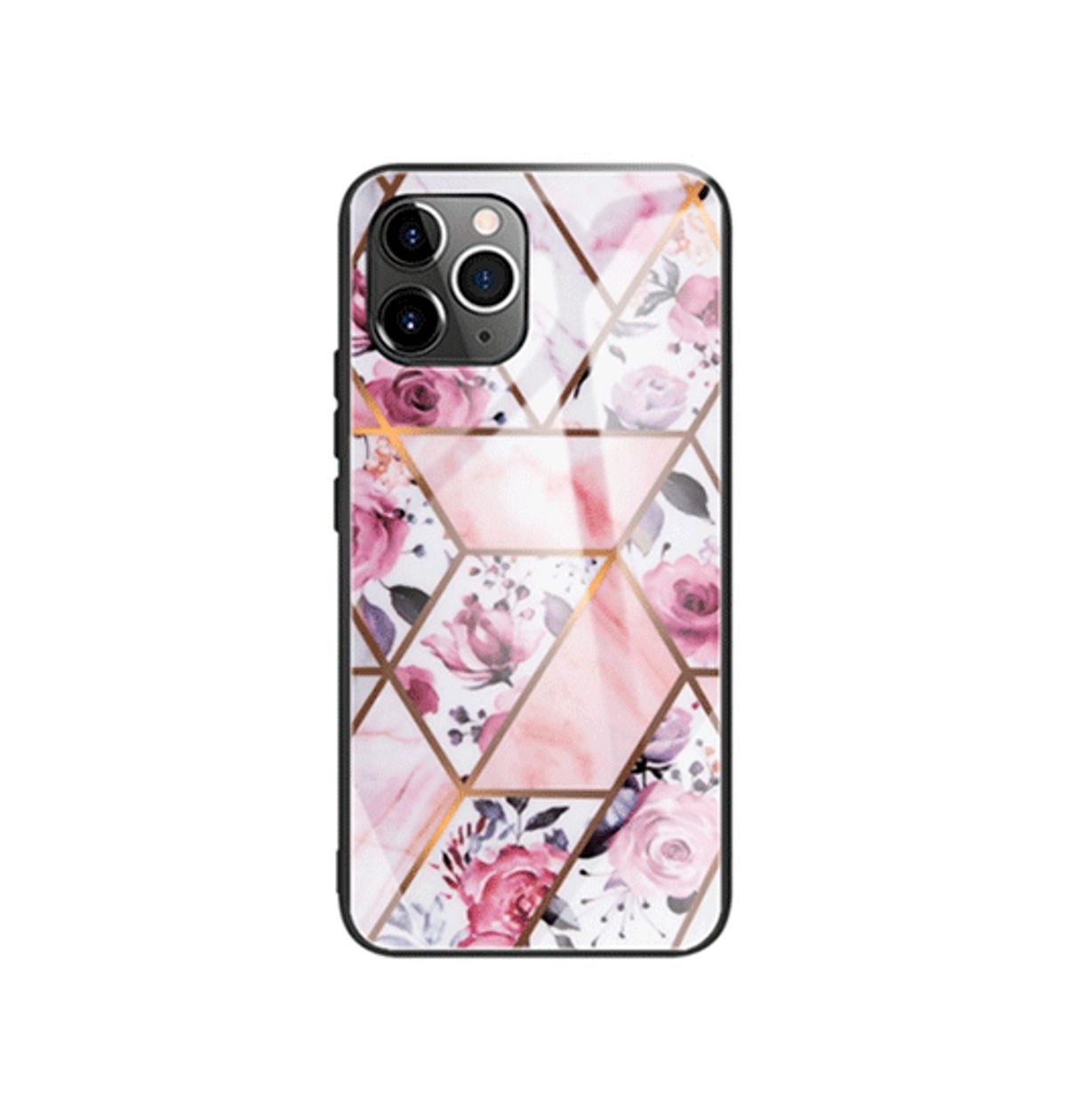 iPhone 11 Pro Max - DELUXE&trade; Marble Cover M. Glas Bagside - Argyle Pink