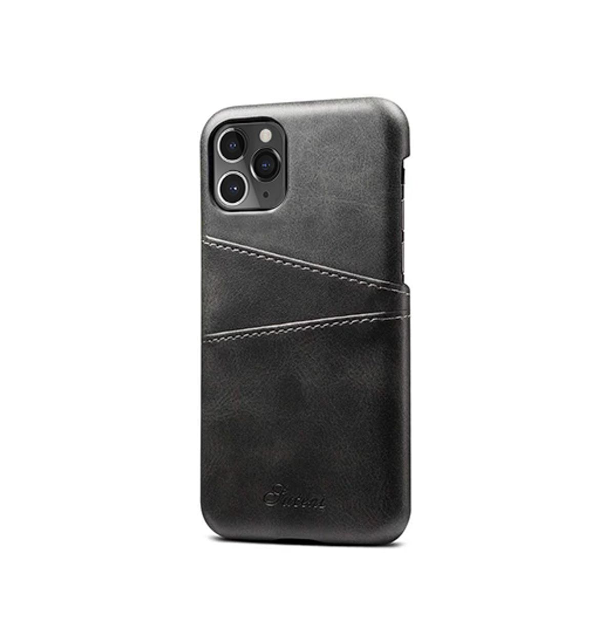 iPhone 11 Pro Max - NX Design Læder Cover M. Kortholder - Sort