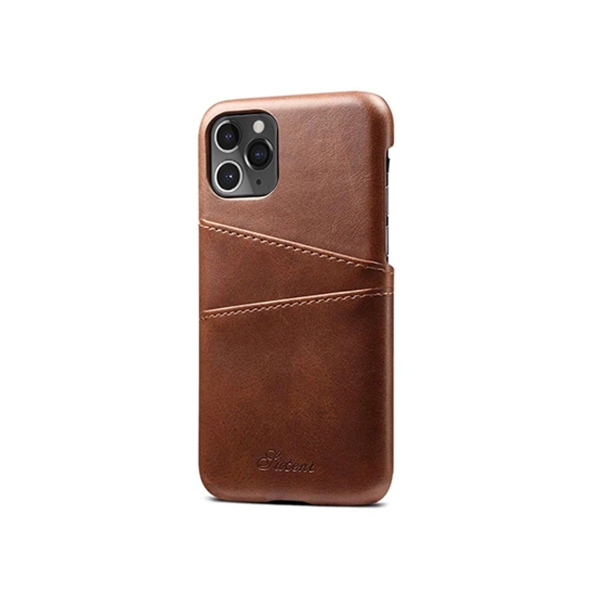 iPhone 11 Pro Max - NX Design&trade; Læder Cover M. Kortholder - Brun