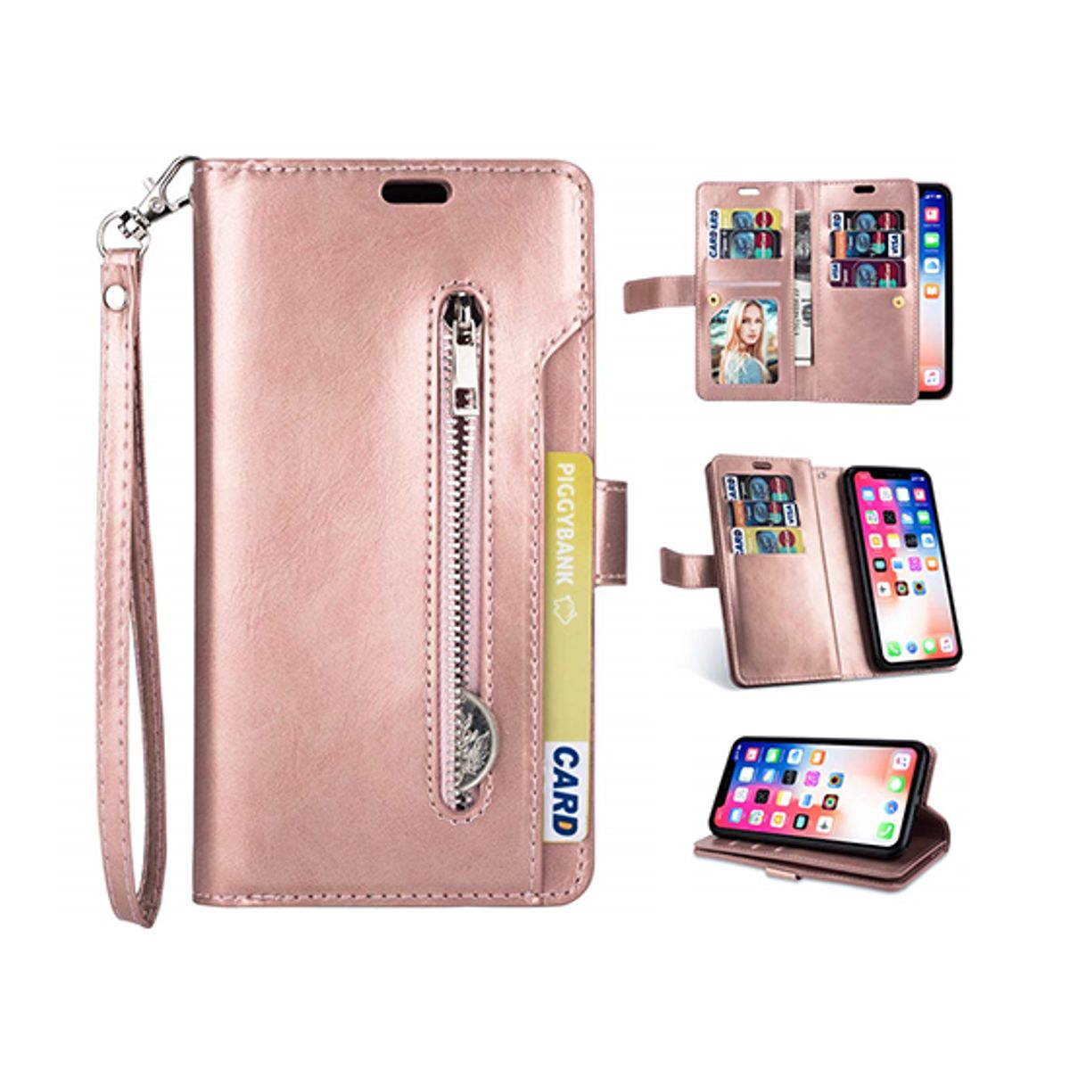 iPhone 11 Pro - Platinum Multi Etui M. 9 Kort Pung - Roseguld