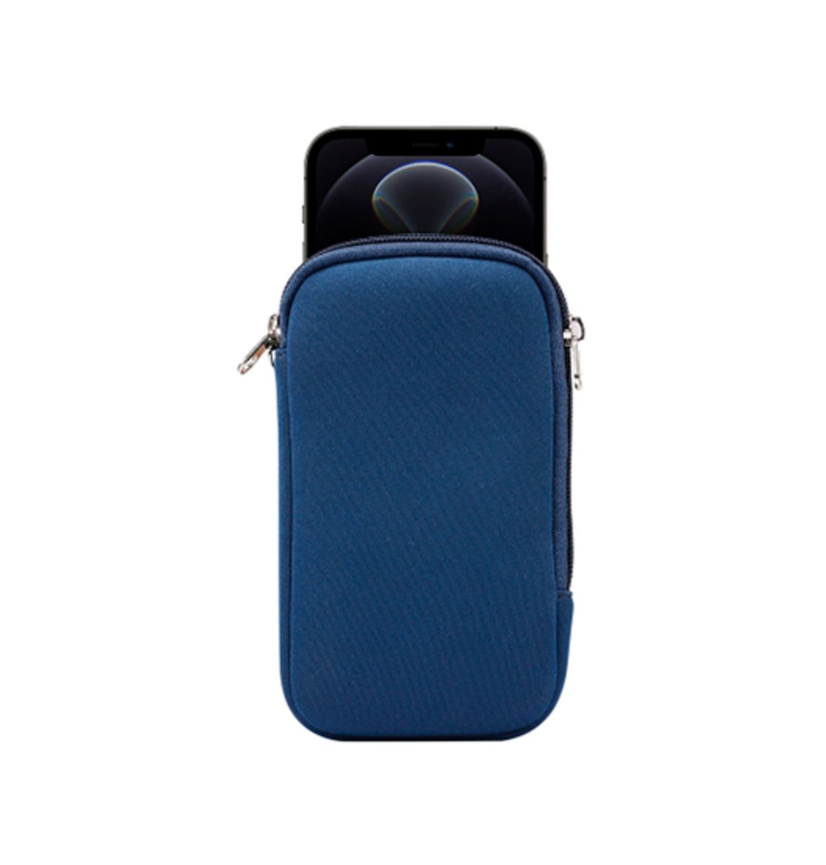 iPhone 11 - Simple Nylon Sleeve Etui M. Lynlås - Navy / Blå