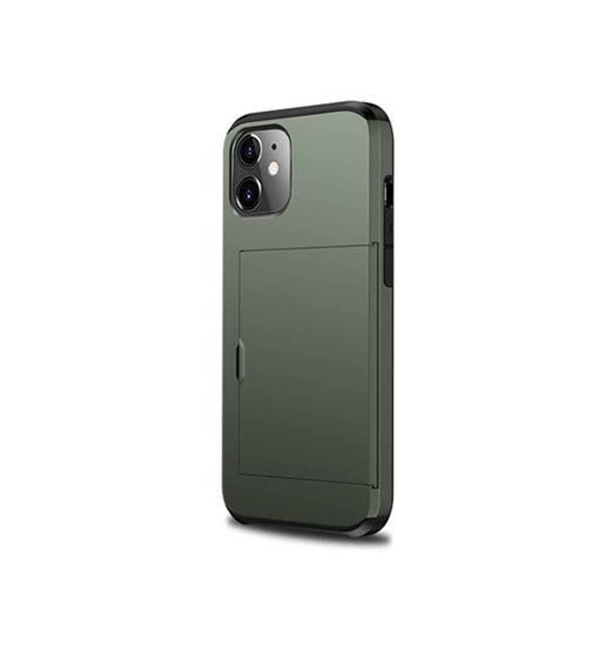 iPhone 12 Mini - Deluxe&trade; Håndværker Cover M. Kortholder - Army