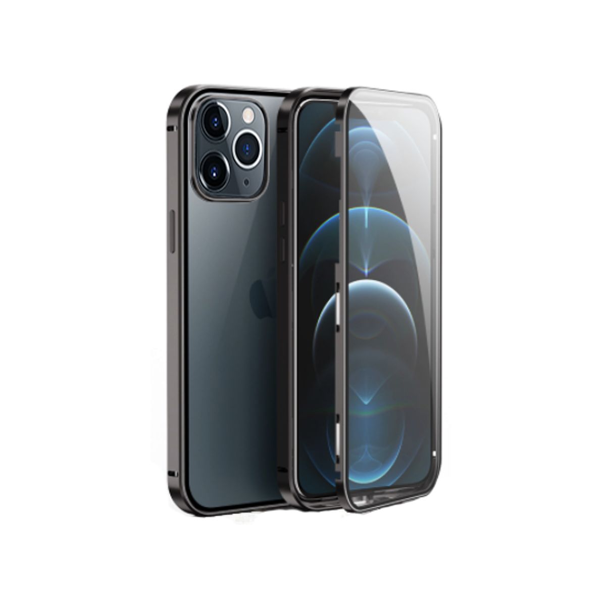 iPhone 12 Pro - MagGuard&trade; 360 Magnetisk Cover M. Hærdet glas