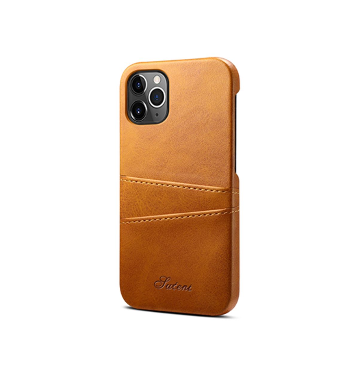 iPhone 12 Pro Max - NX Design Læder Cover M. Kortholder - Lysebrun