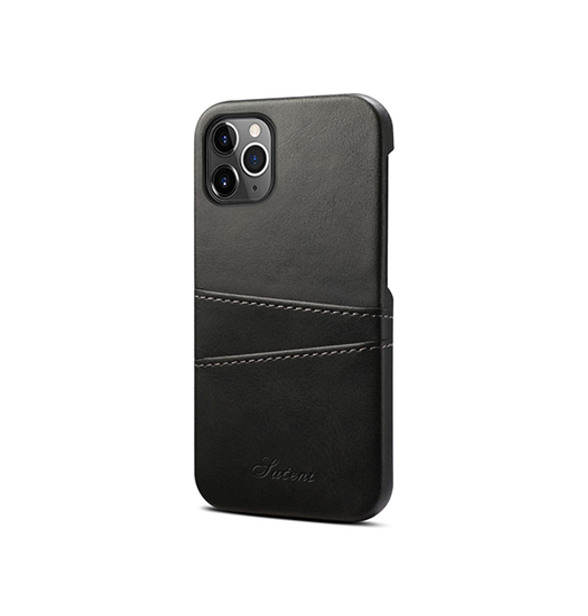 iPhone 12 Pro - NX Design&trade; Læder Cover M. Kortholder - Sort