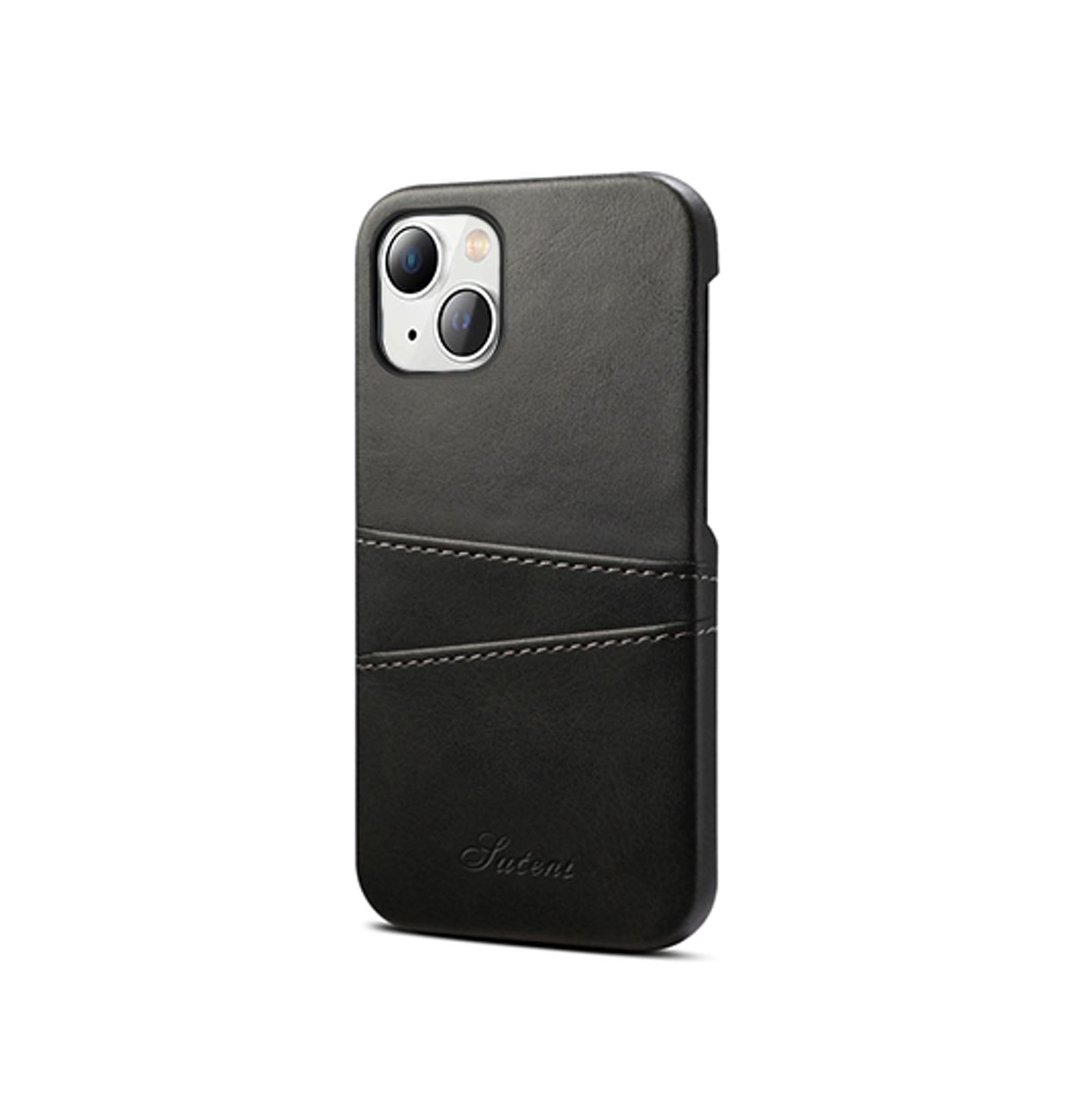 iPhone 13 - NX Design Læder Cover M. Kortholder - Sort