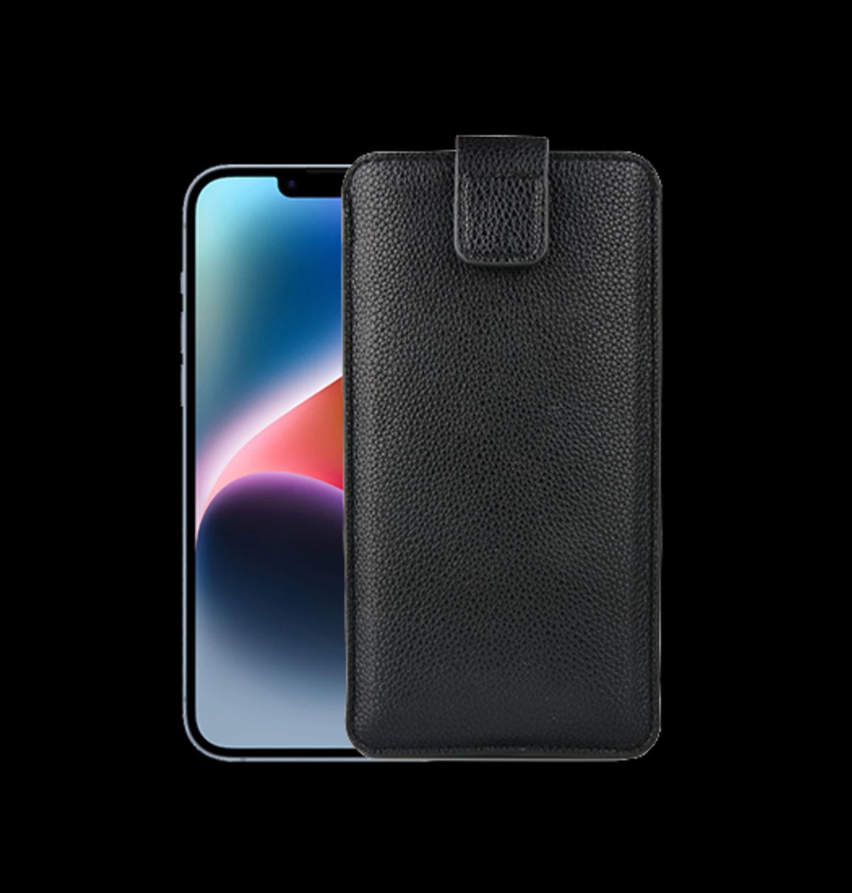 iPhone 14 Plus - Verona Læder Sleeve M. Lukning - Black Onyx