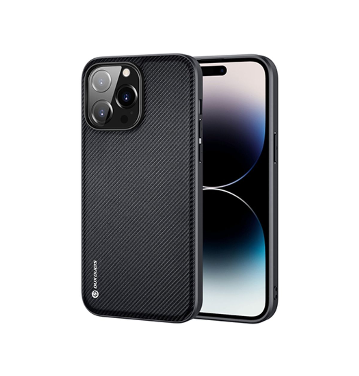 iPhone 14 Pro - DUX DUCIS® Luxe Cover - Tekstil Design - Sort