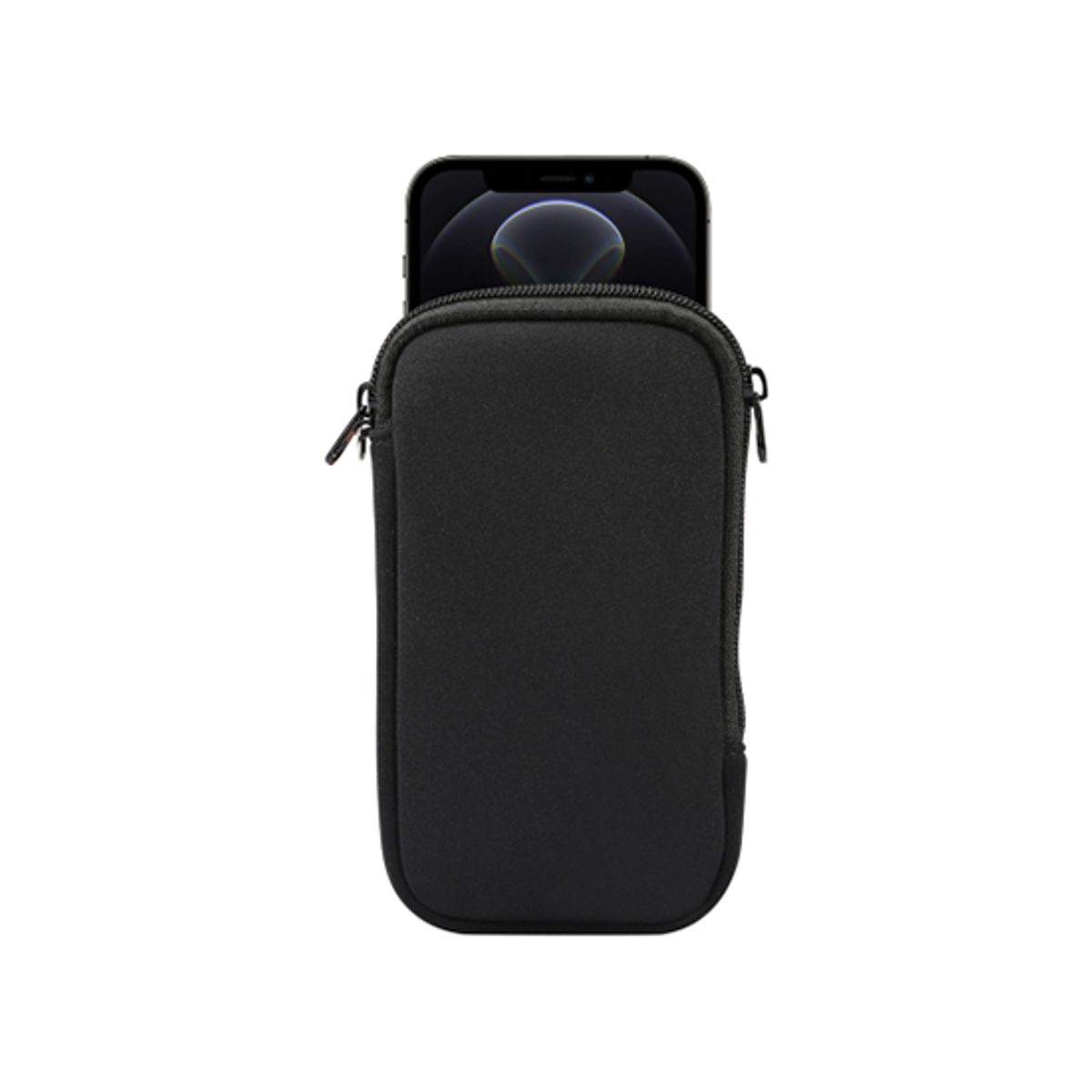 iPhone 14 - Simple Nylon Sleeve Etui M. Lynlås - Jet Black