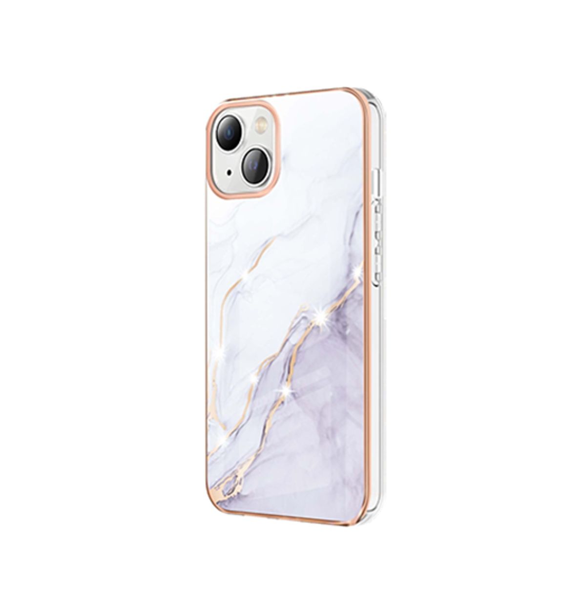 iPhone 15 - Deluxe&trade; Marble Silikone Cover - Hvid