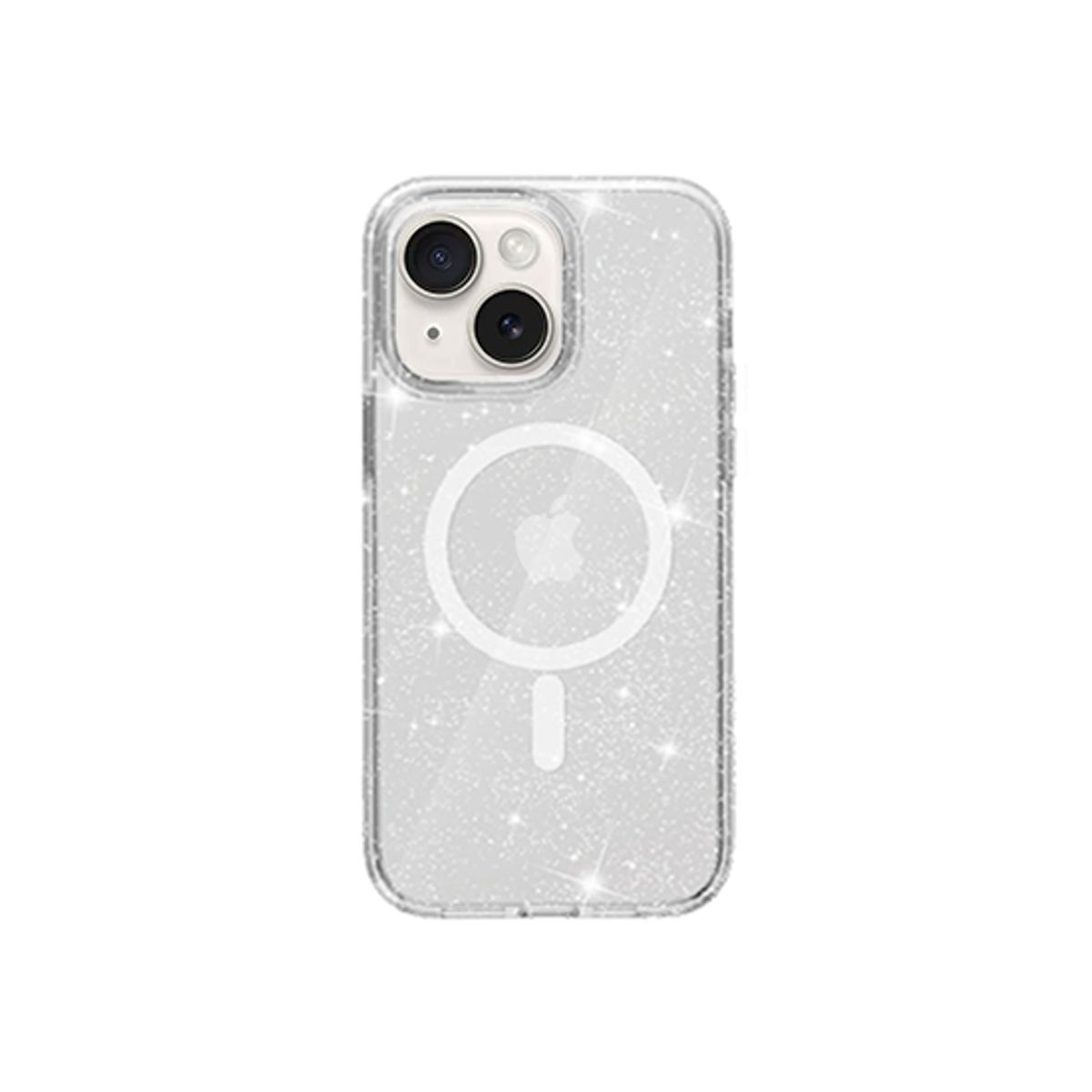 iPhone 15 - DeLX&trade; Glitter Silikone Cover M. MagSafe - Sølv