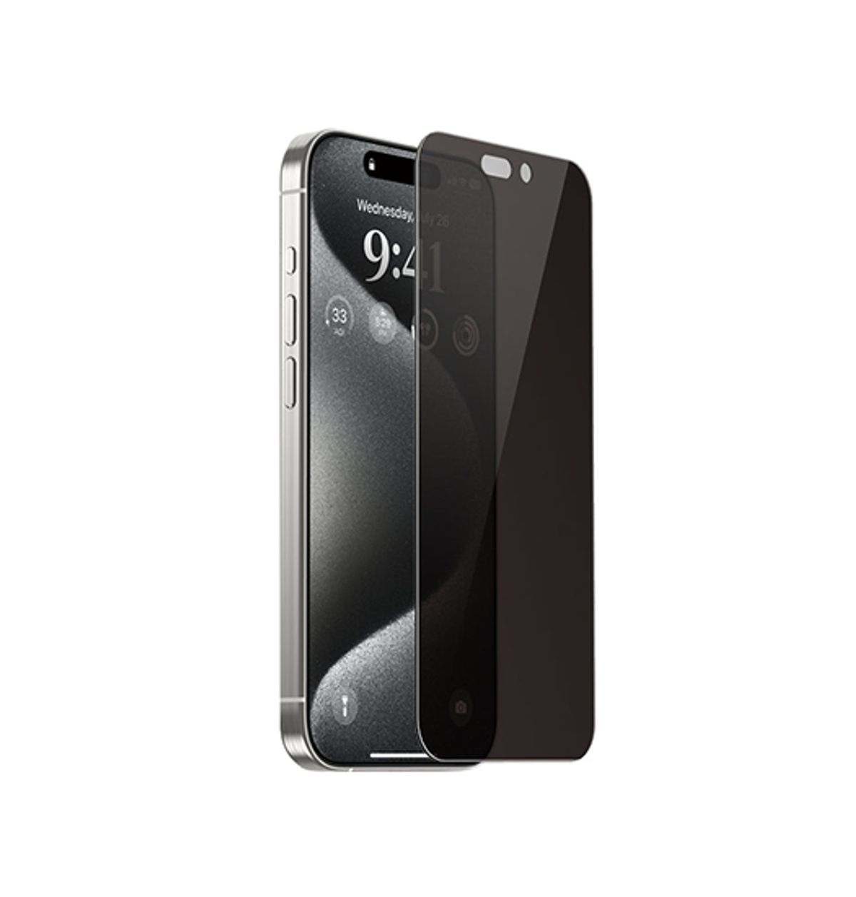 iPhone 15 - NuGlas&trade; 9H Privacy Beskyttelsesglas (Hærdet glas)