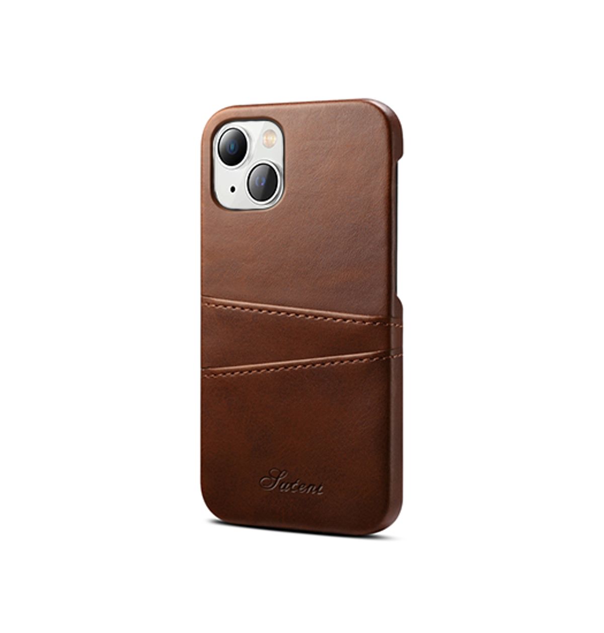 iPhone 15 Plus - NX Design Læder Cover M. Kortholder - Brun