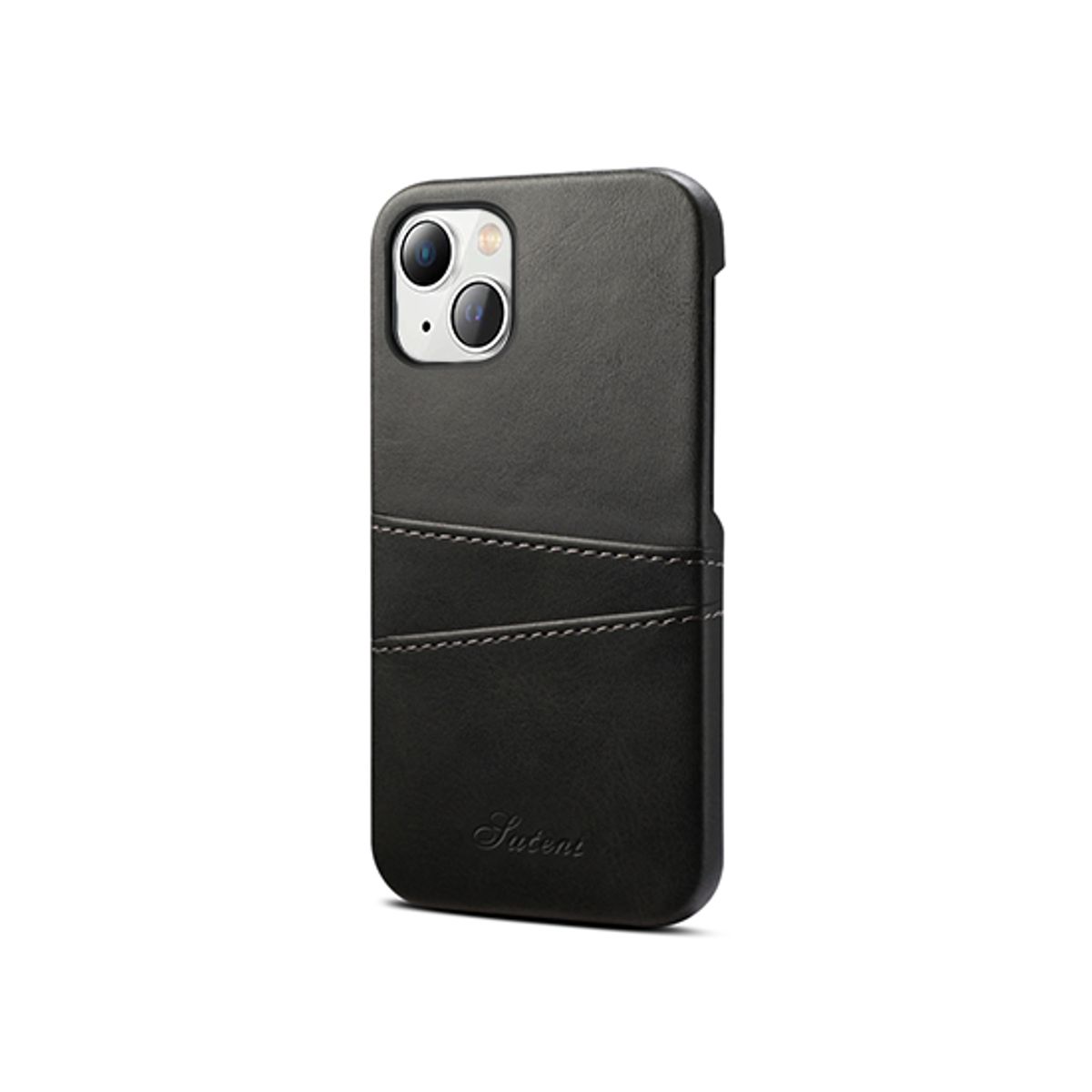 iPhone 15 Plus - NX Design&trade; Læder Cover M. Kortholder - Sort