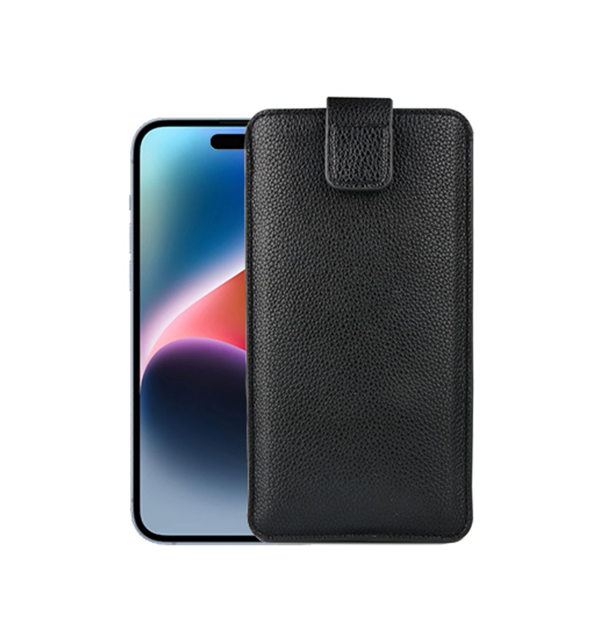 iPhone 15 Plus - Verona Læder Sleeve M. Lukning - Black Onyx