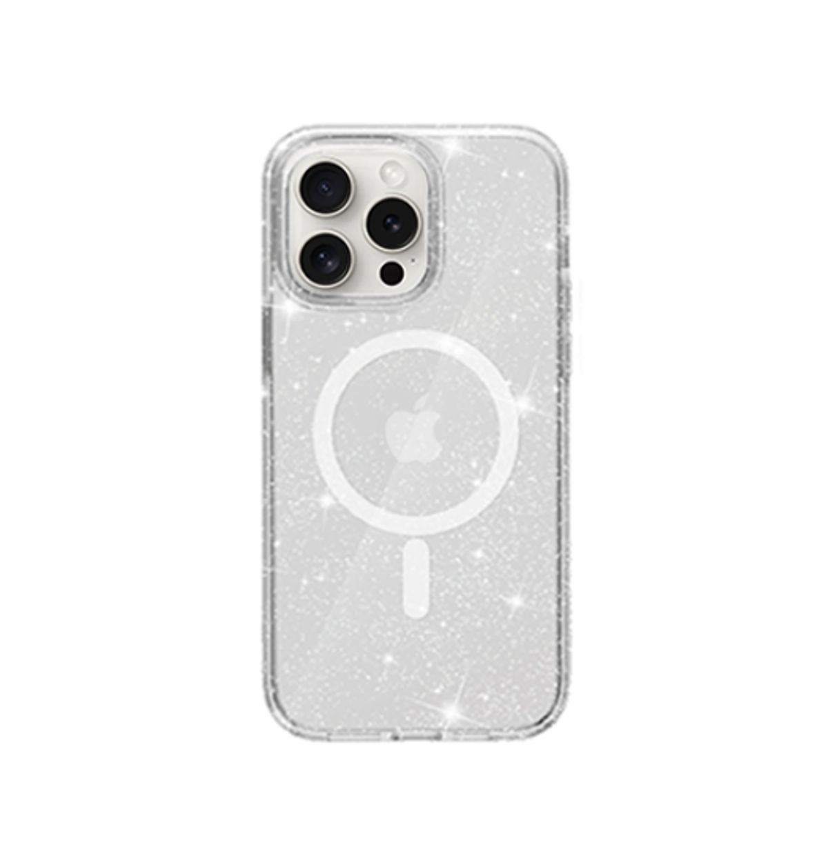 iPhone 15 Pro - DeLX&trade; Glitter Silikone Cover M. MagSafe- Sølv