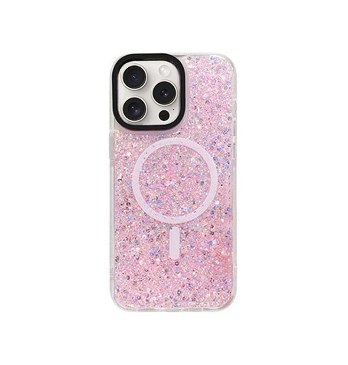 iPhone 15 Pro - MagSafe Glimmer Silikone Cover - Pink