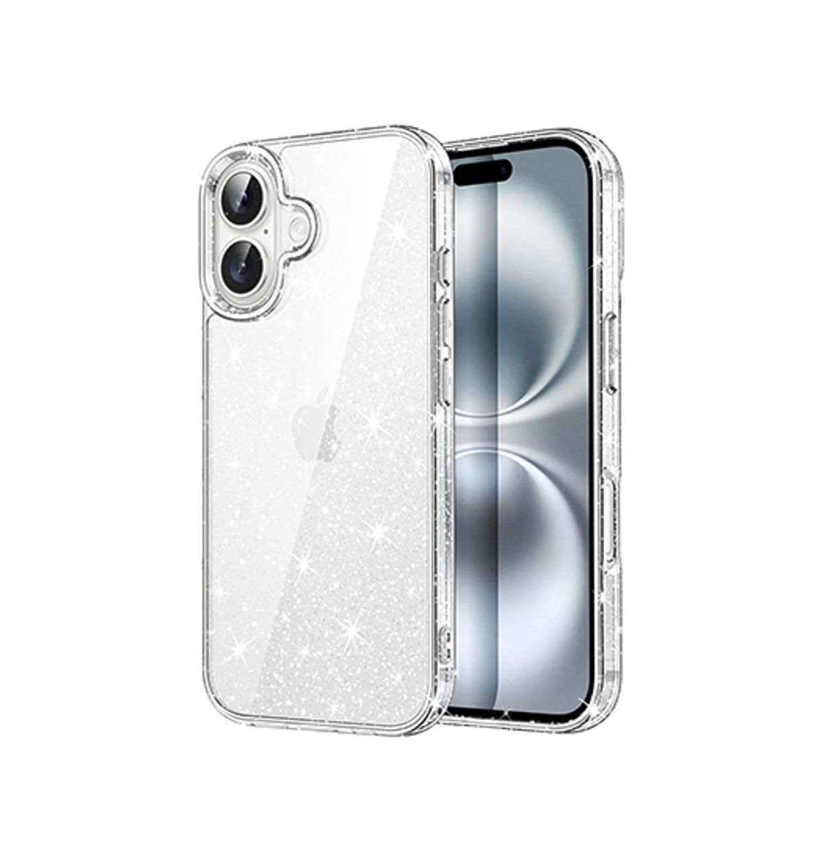 iPhone 16 Plus - DeLX&trade; Glitter Silikone Cover - Sølv