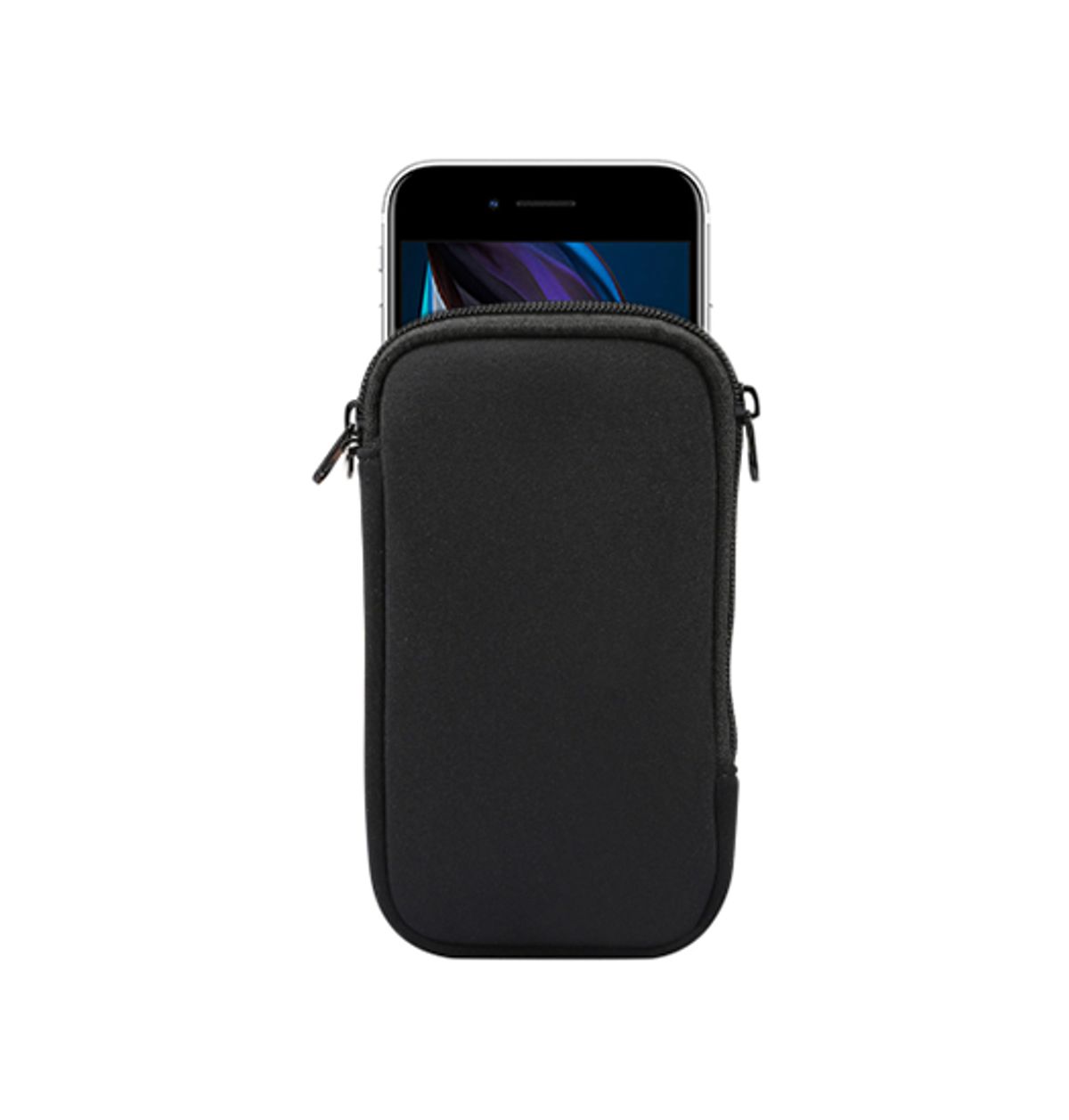 iPhone 5/5S/SE - Simple Nylon Sleeve Etui M. Lynlås - Jet Black