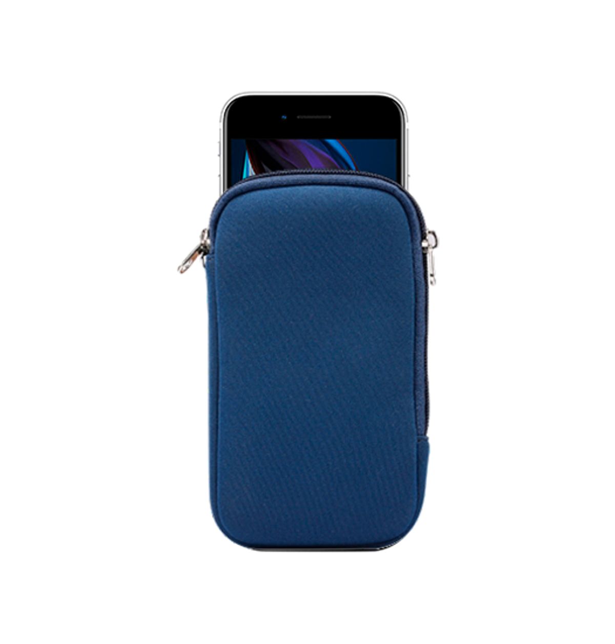 iPhone 5/5S/SE - Simple Nylon Sleeve Etui M. Lynlås - Navy / Blå